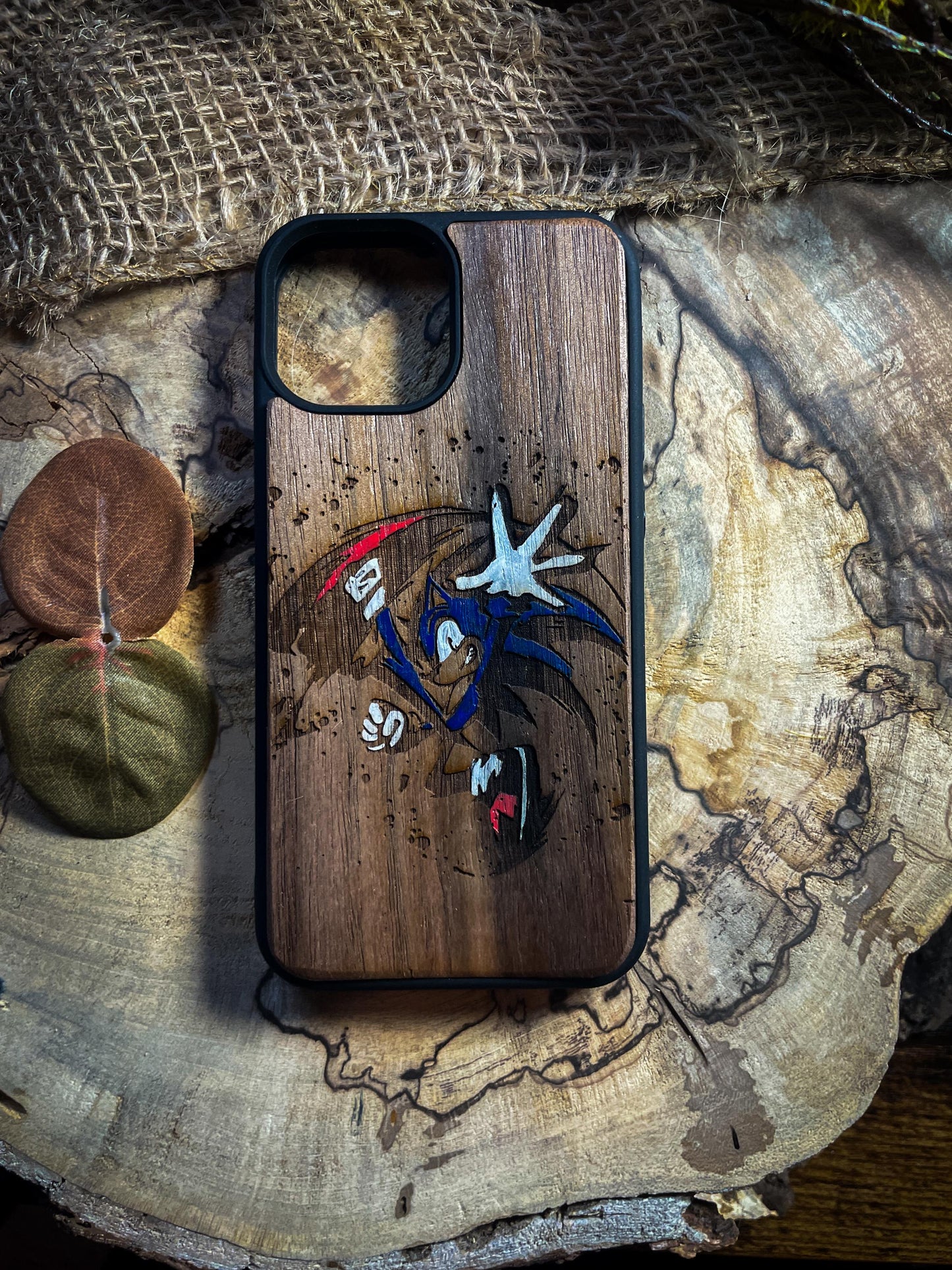 Speedy Sonic  Cartoon videogame  Wood Phone Case - Iconic Design Hedgehog SHOP APP