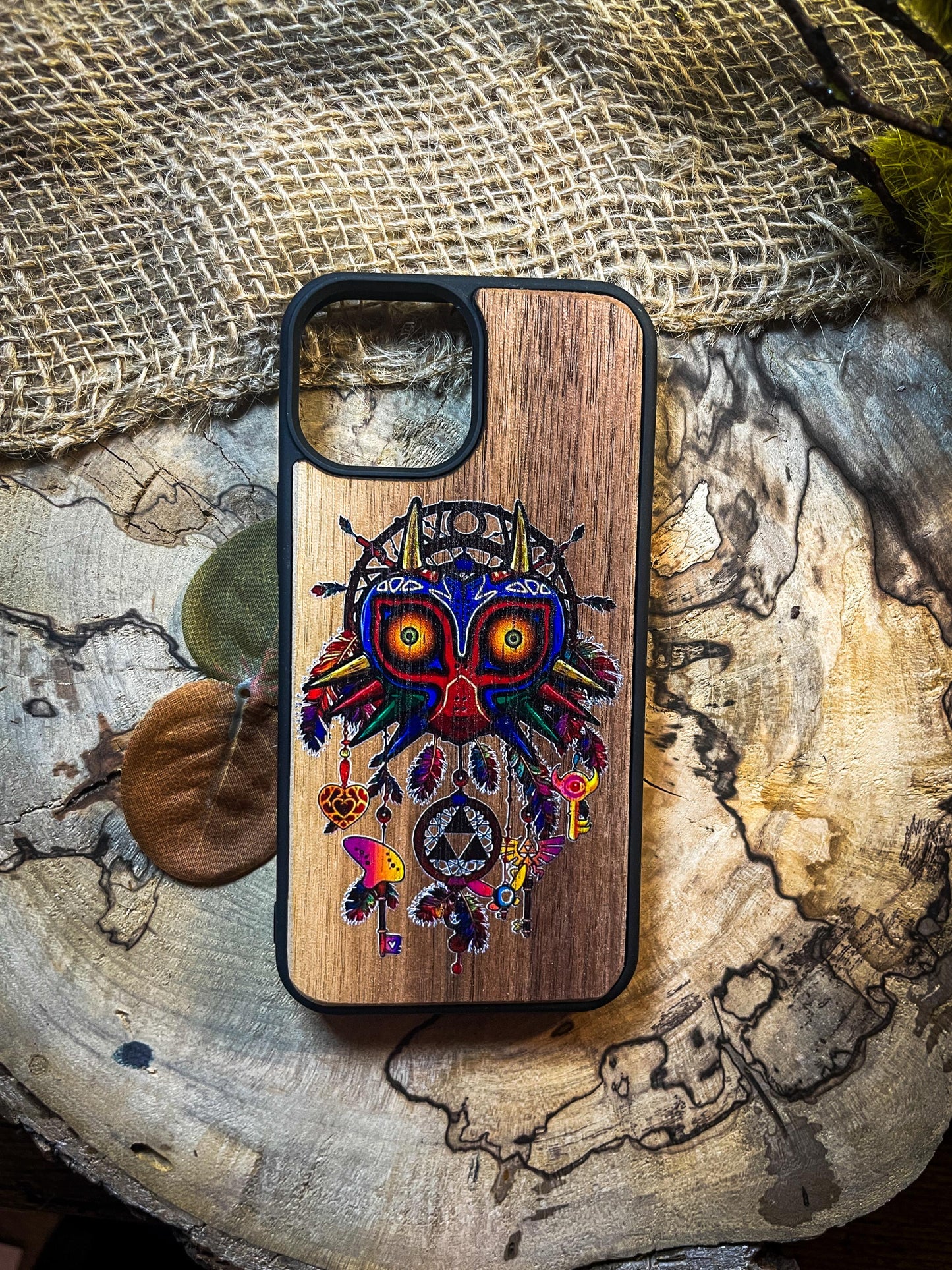 Hero's Shield Ocarina of Time Major Mask Master Sword Wood Phone Case Inspired by Fantasy Adventures for iPhone, Samsung, and Google Pixel SHOP APP