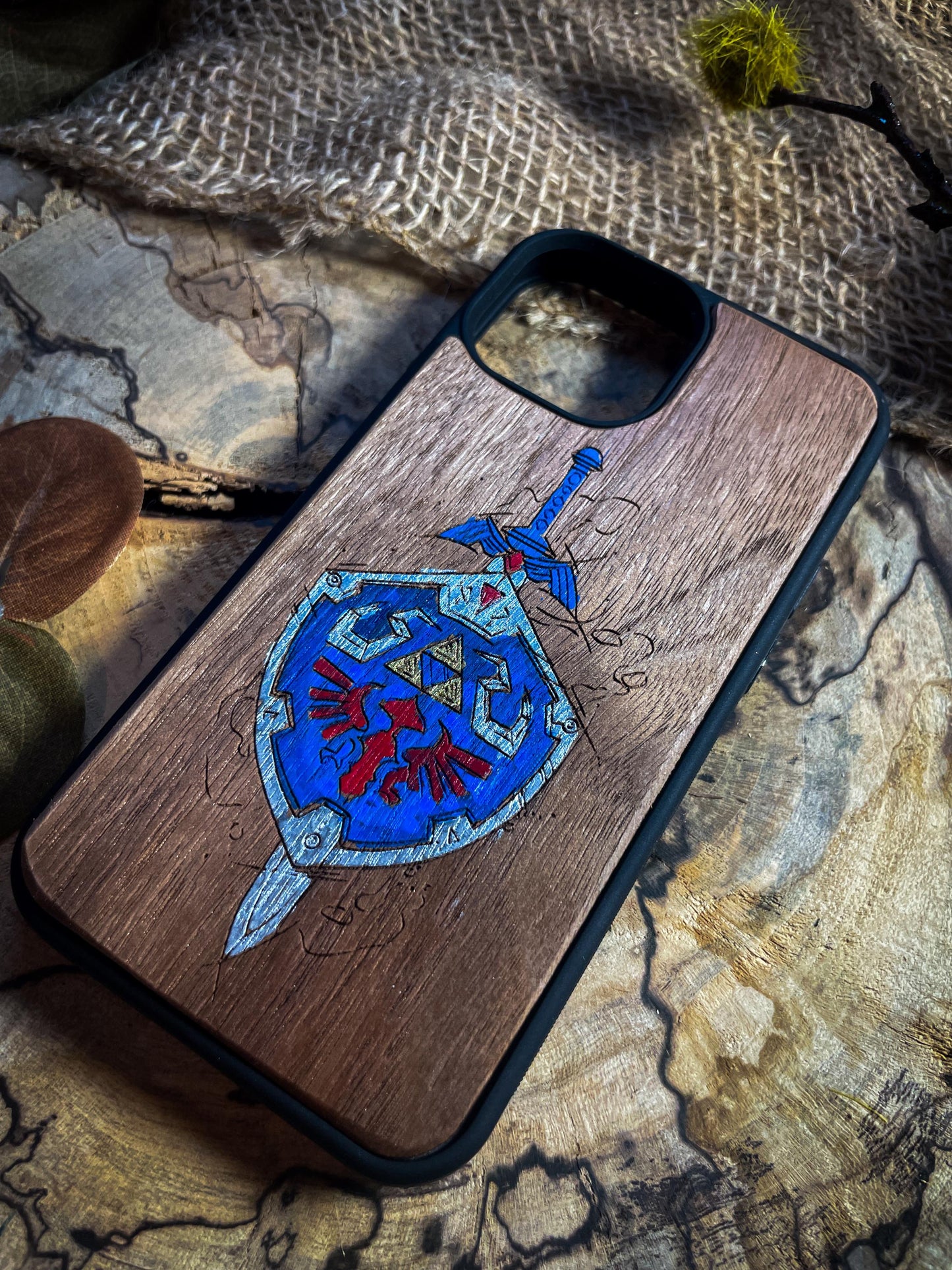 Hero's Master Sword Wood Phone Case Inspired by Fantasy Adventures for iPhone, Samsung, and Google Pixel Models SHOP APP