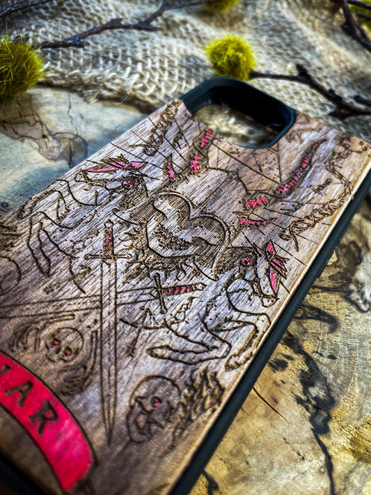 Skull of War Wood Phone Case for iPhone, Samsung, and Google Pixel – Dark, Bold, and Unique SHOP APP