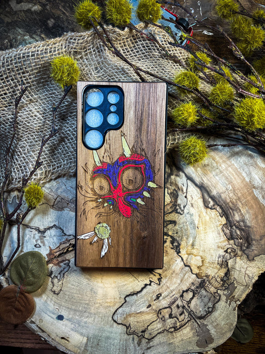 Major Mask Hero's Master Sheikah Slate Sword Wood Phone Case Inspired by Fantasy Adventures for iPhone, Samsung, and Google Pixel Models