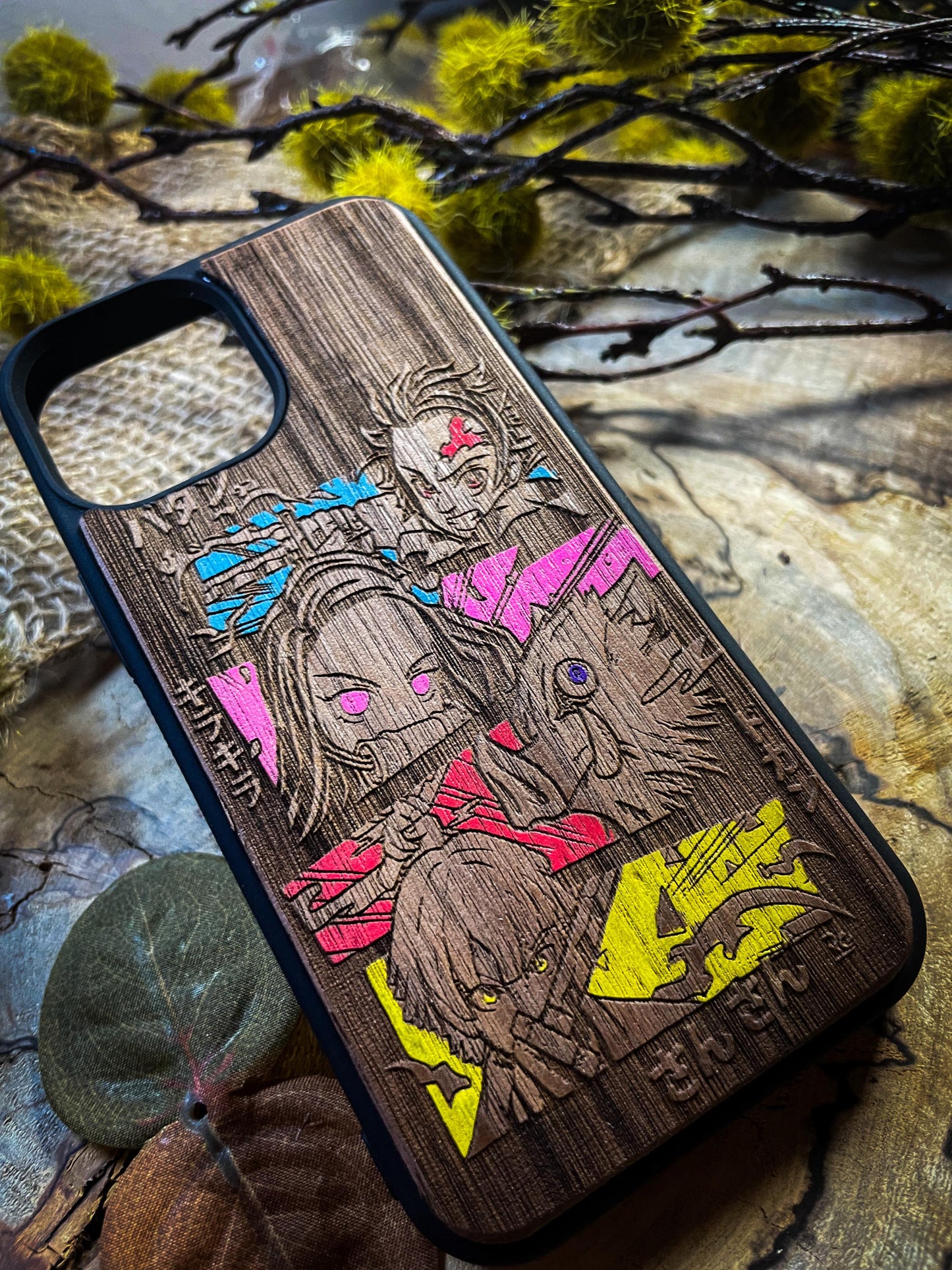 Demon warrior samurai anime Wood Phone Case –Japanese manga inspired