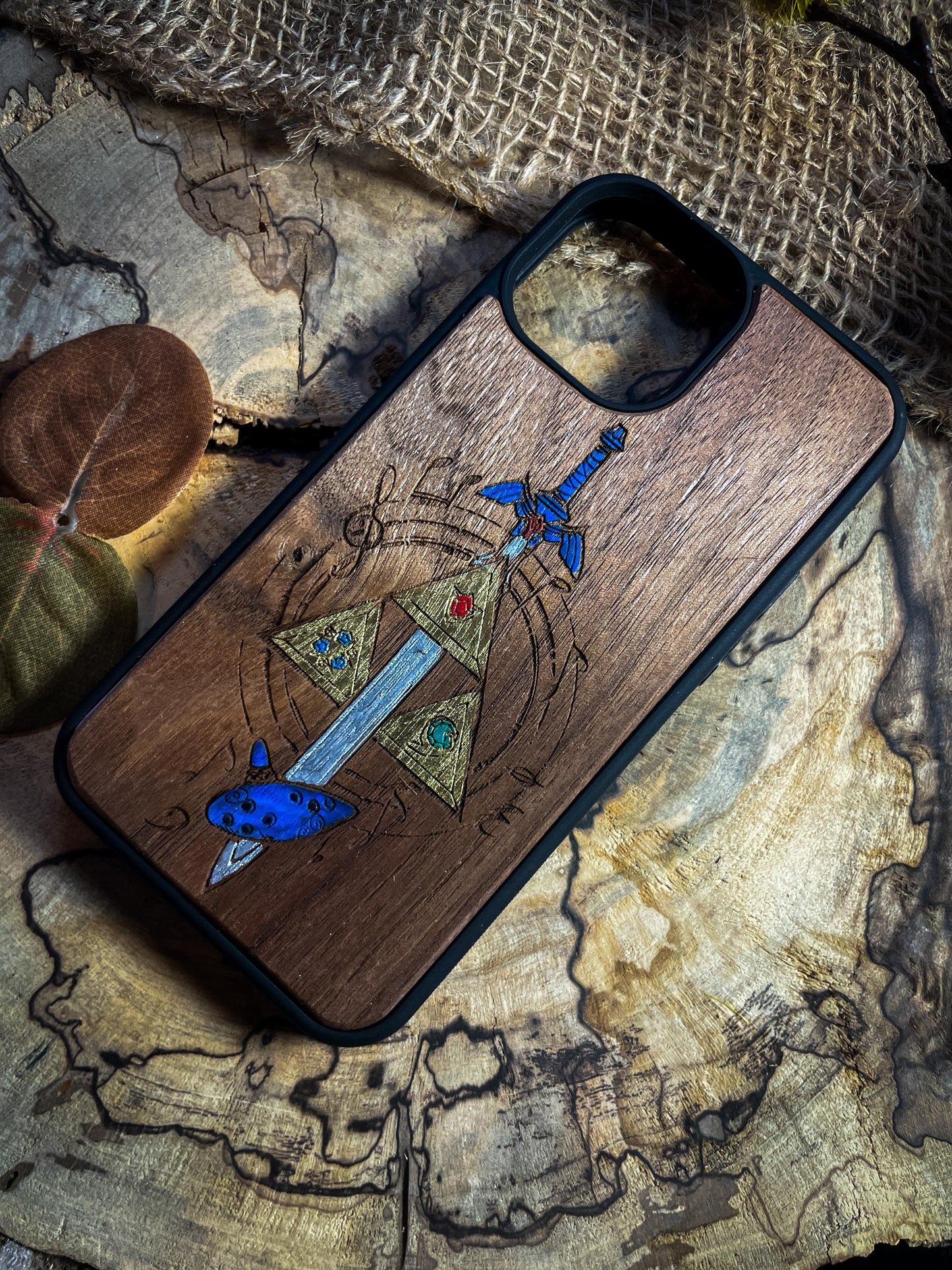 Hero's Master Sword Wood Phone Case Inspired by Fantasy Adventures for iPhone, Samsung, and Google Pixel Models