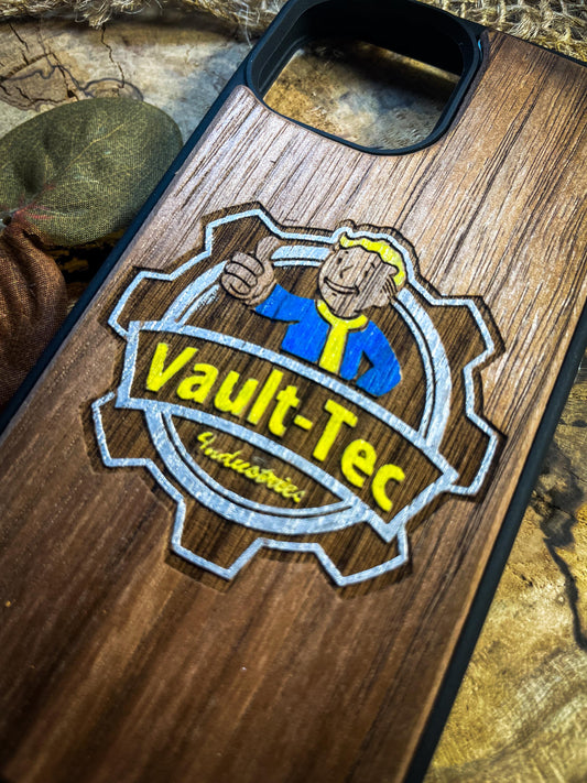 Nuke Cola  Vault People Apocaliptic video game Fall wood phone case for iphones , samsung and google pixel