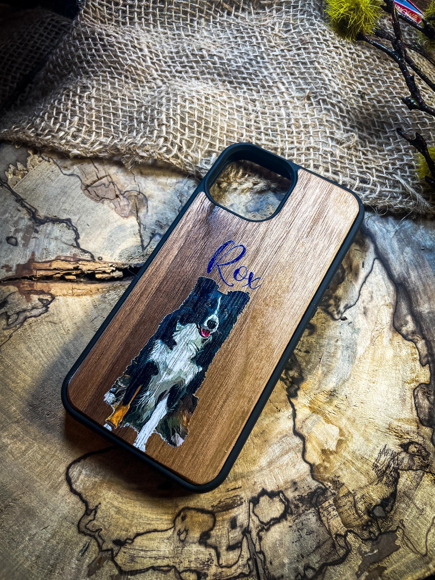 Unique Custom Pet  Print on Wood Phone case dog, cat for Iphone , Samsung and Google Pixel