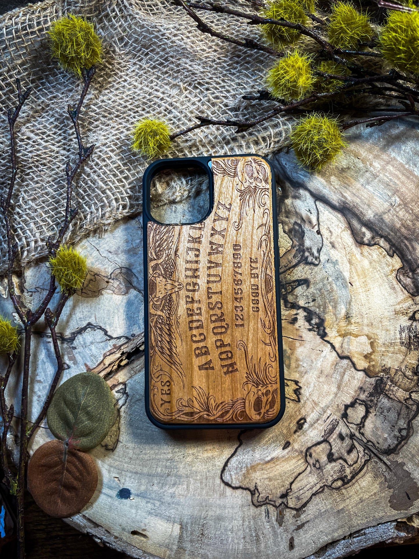 Mystic Ouija Board Wood Phone Case for iPhone, Samsung, and Google Pixel – Spellbinding & Unique Aesthetic SHOP APP