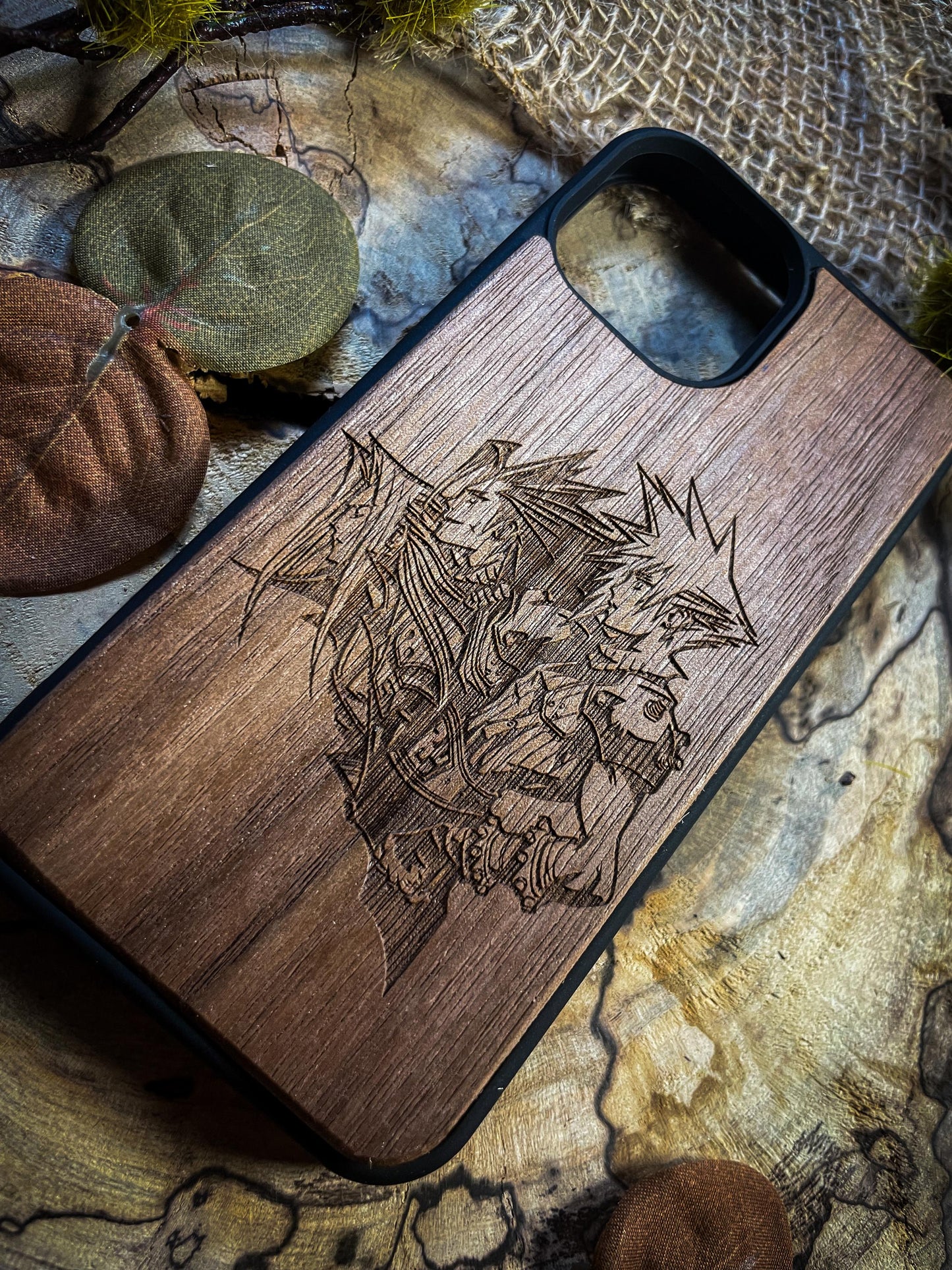 Fantasy game Sword  Inspired Wood Phone Case for iPhone, Samsung, and Google Pixels SHOP APP