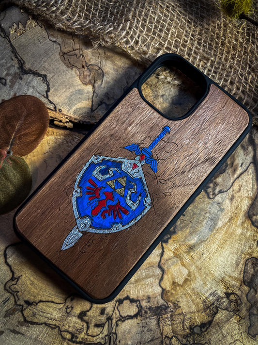 Hero's Master Sword Wood Phone Case Inspired by Fantasy Adventures for iPhone, Samsung, and Google Pixel Models SHOP APP