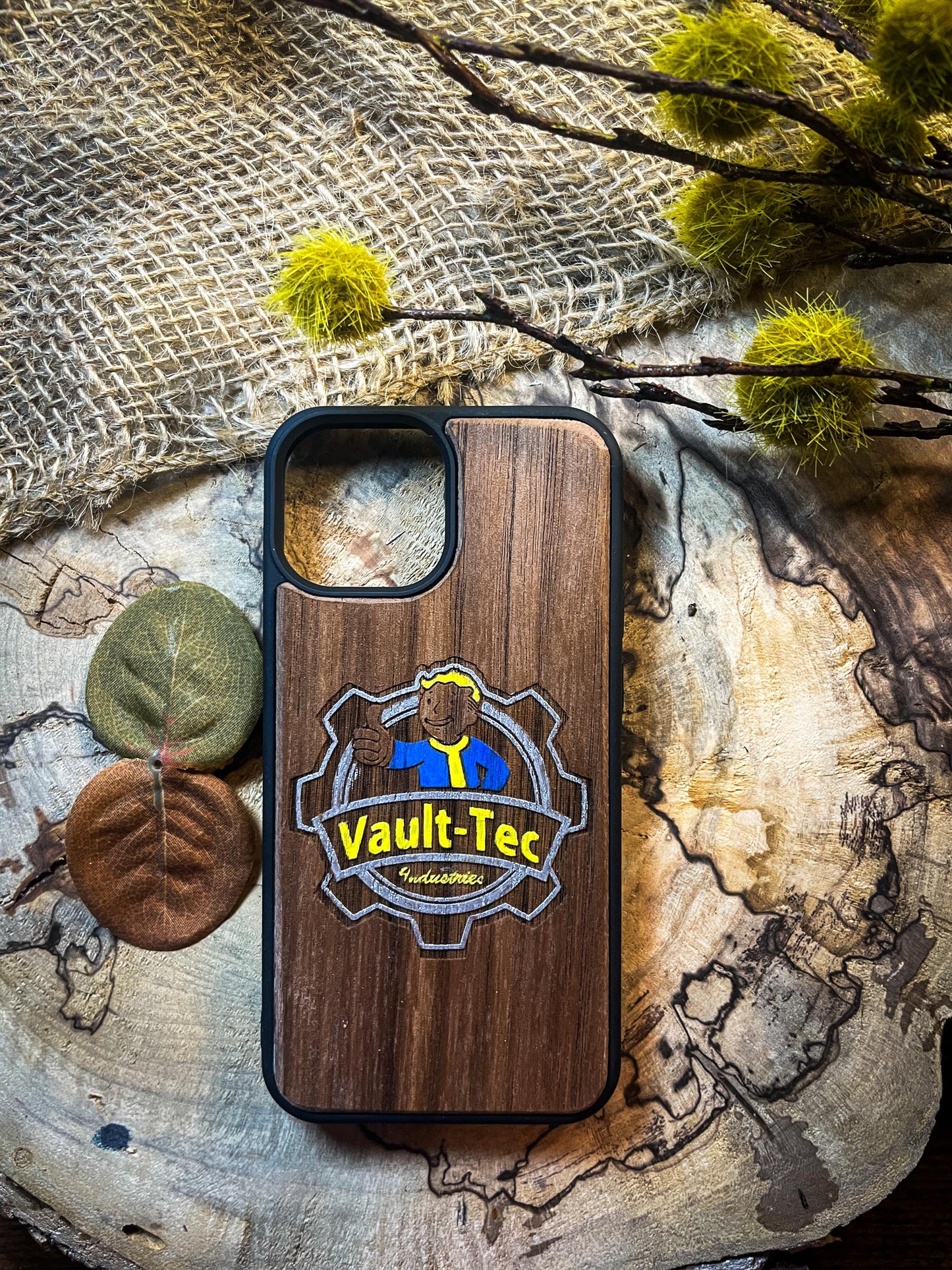 Nuke Cola  Vault People Apocaliptic video game Fall wood phone case for iphones , samsung and google pixel