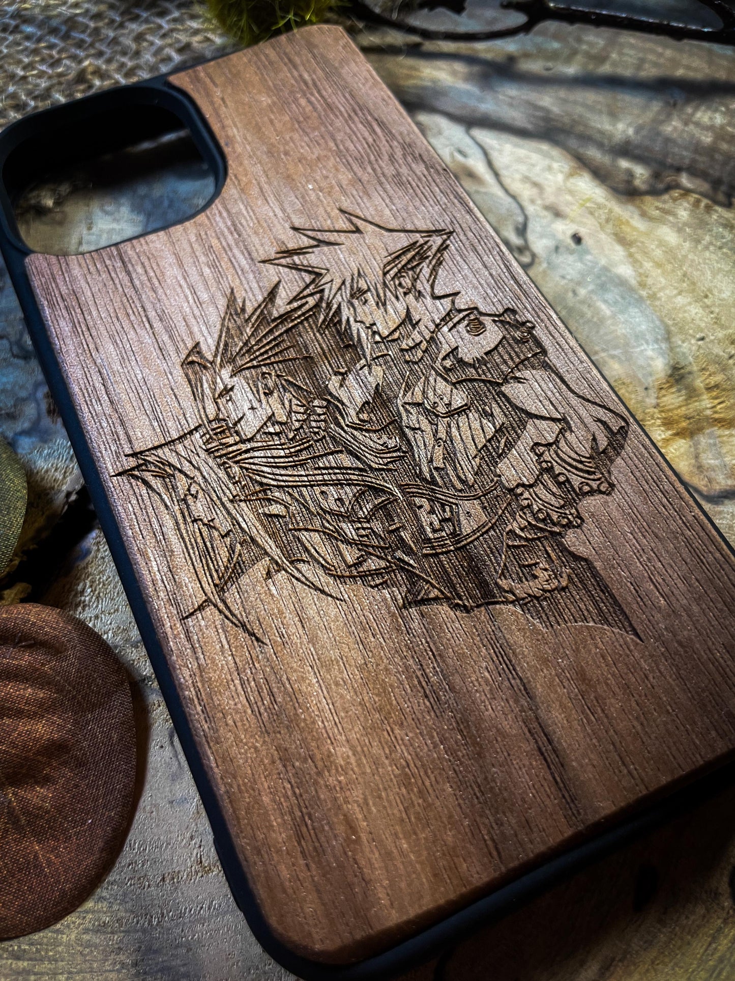 Fantasy game Sword  Inspired Wood Phone Case for iPhone, Samsung, and Google Pixels SHOP APP