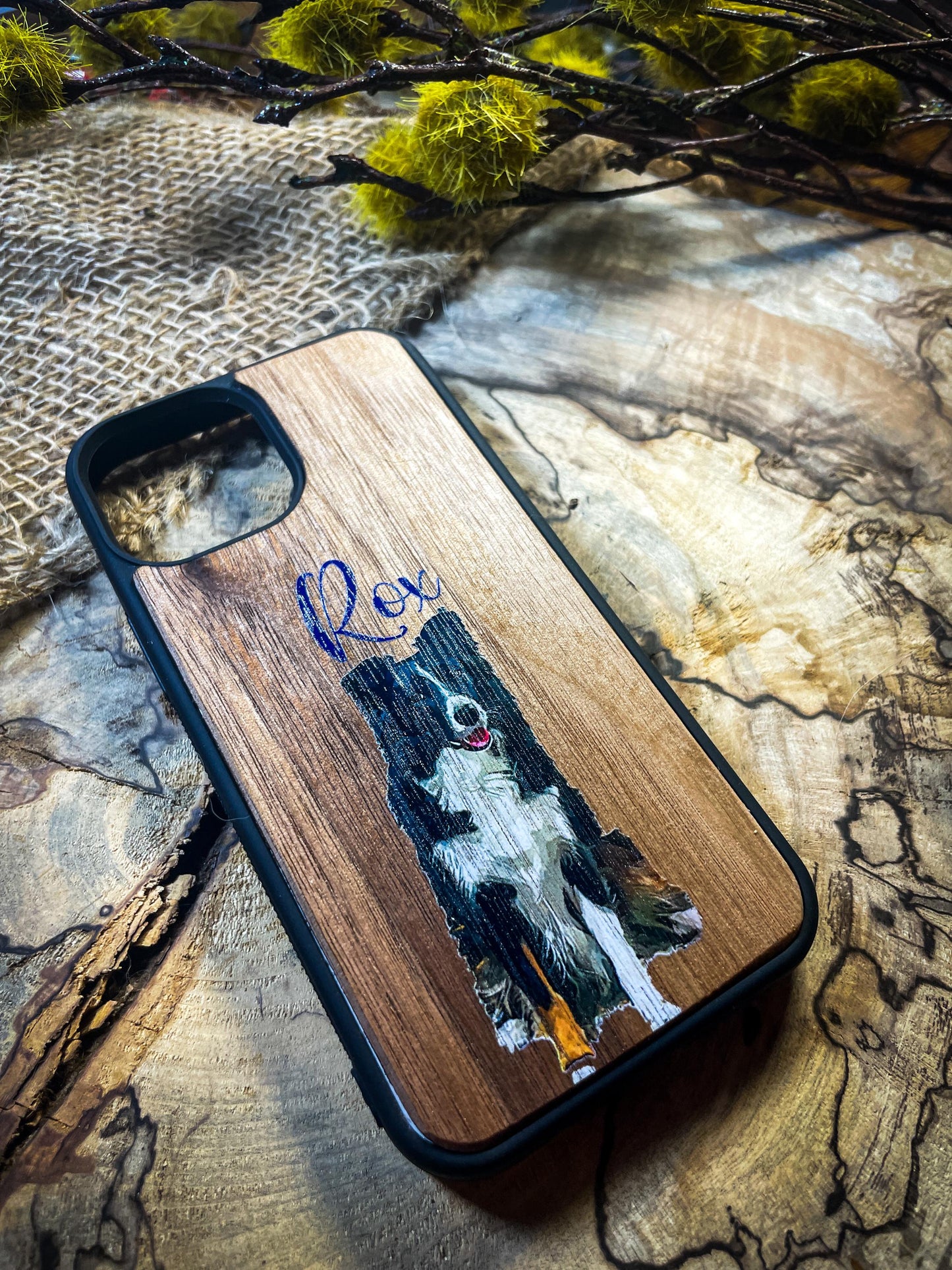 Unique Custom Pet  Print on Wood Phone case dog, cat for Iphone , Samsung and Google Pixel SHOP APP