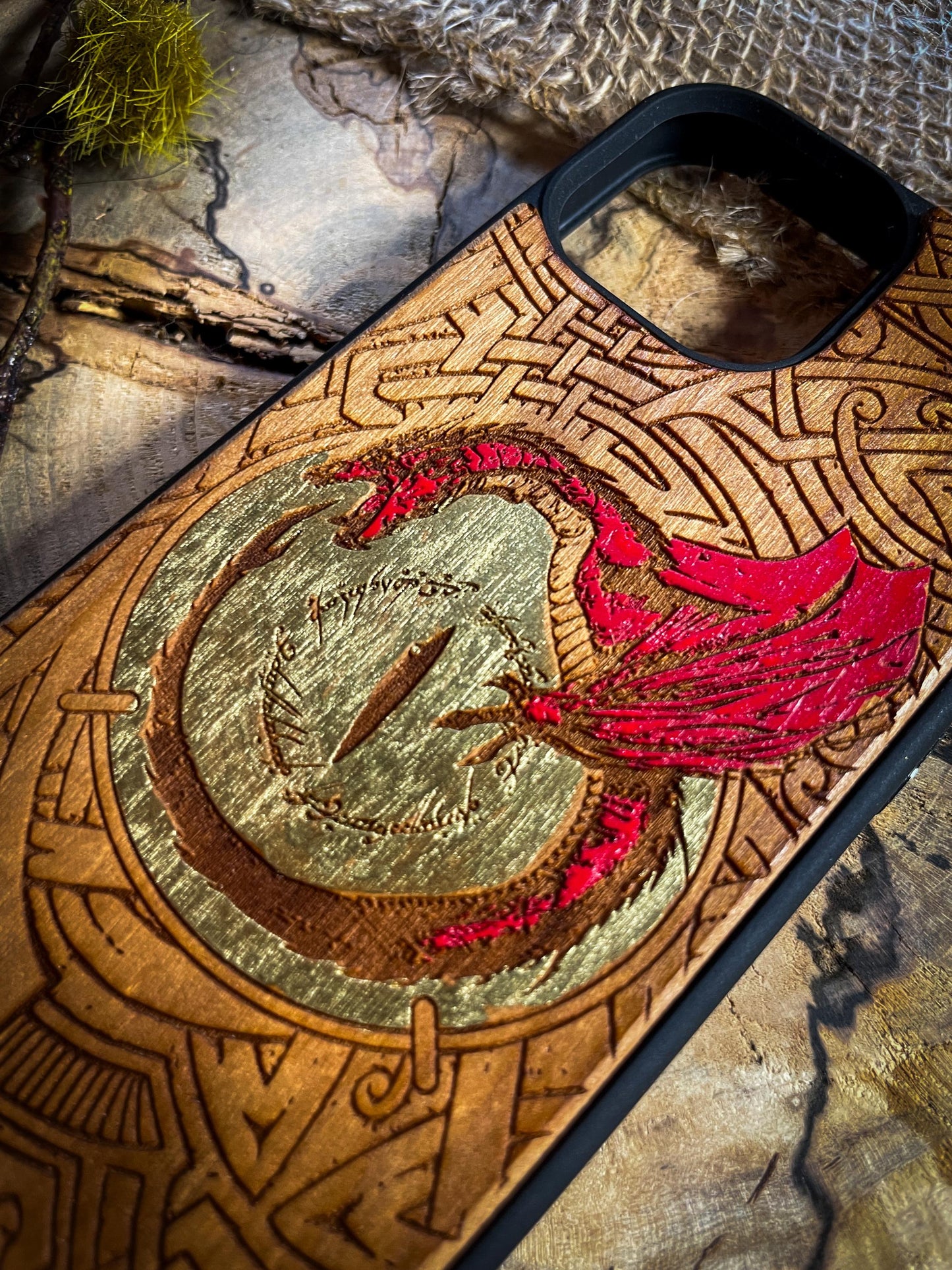 Epic Dragon & Dark Eye Wood Phone Case - iPhone 15 16 PRO MAX, Samsung S20 S21 S22 S23 S24 , Google Pixel 6 7 8 Pro