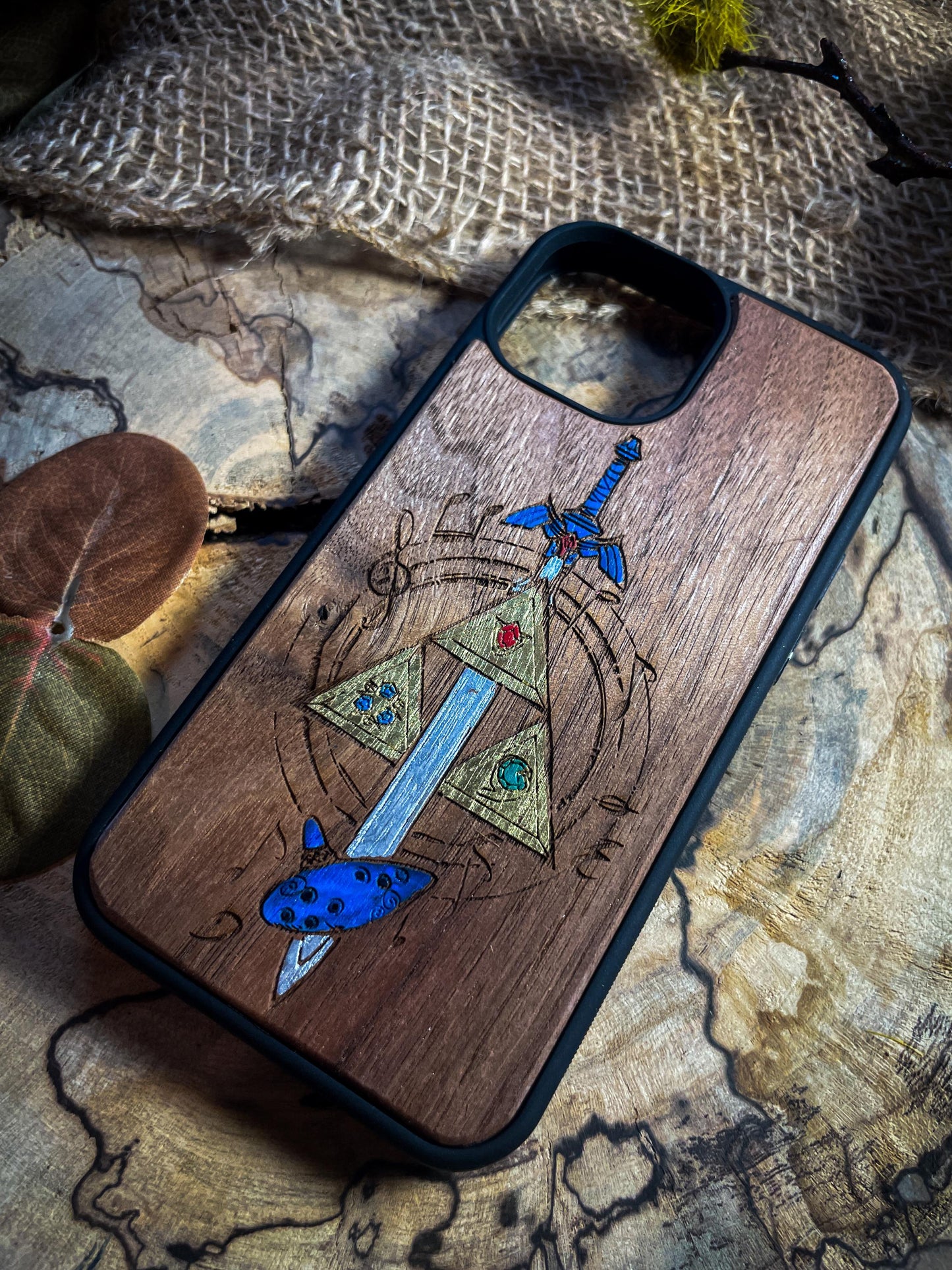 Hero's Master Sword Wood Phone Case Inspired by Fantasy Adventures for iPhone, Samsung, and Google Pixel Models