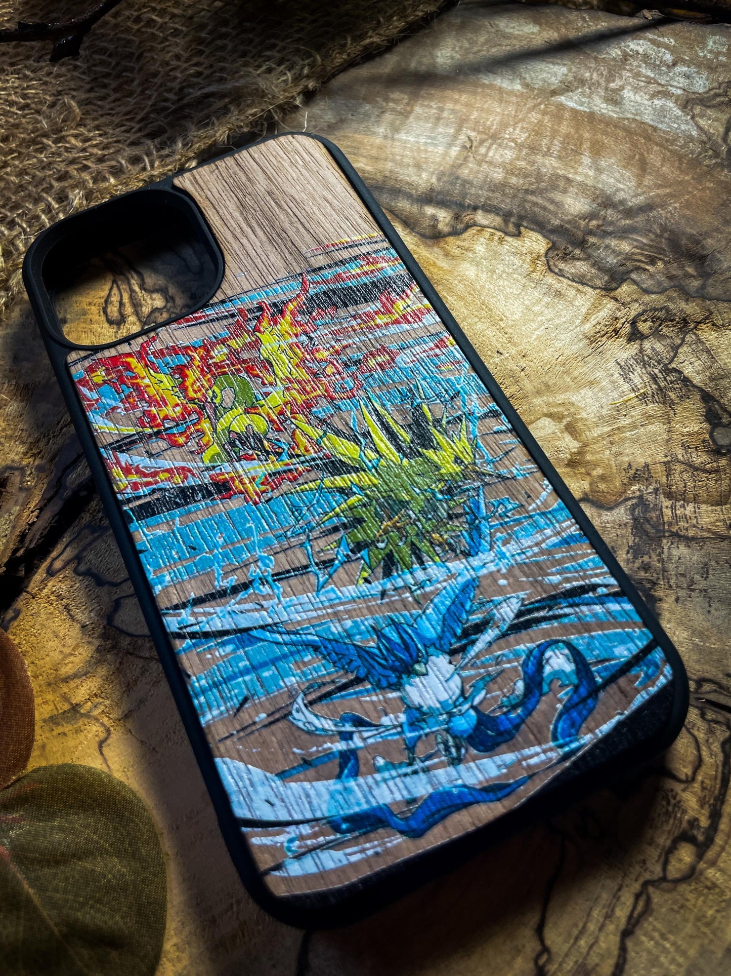 Japanese Legendary birds, Elemental Legends: Wooden Phone Case for iphone , samsung and google pixel SHOP APP