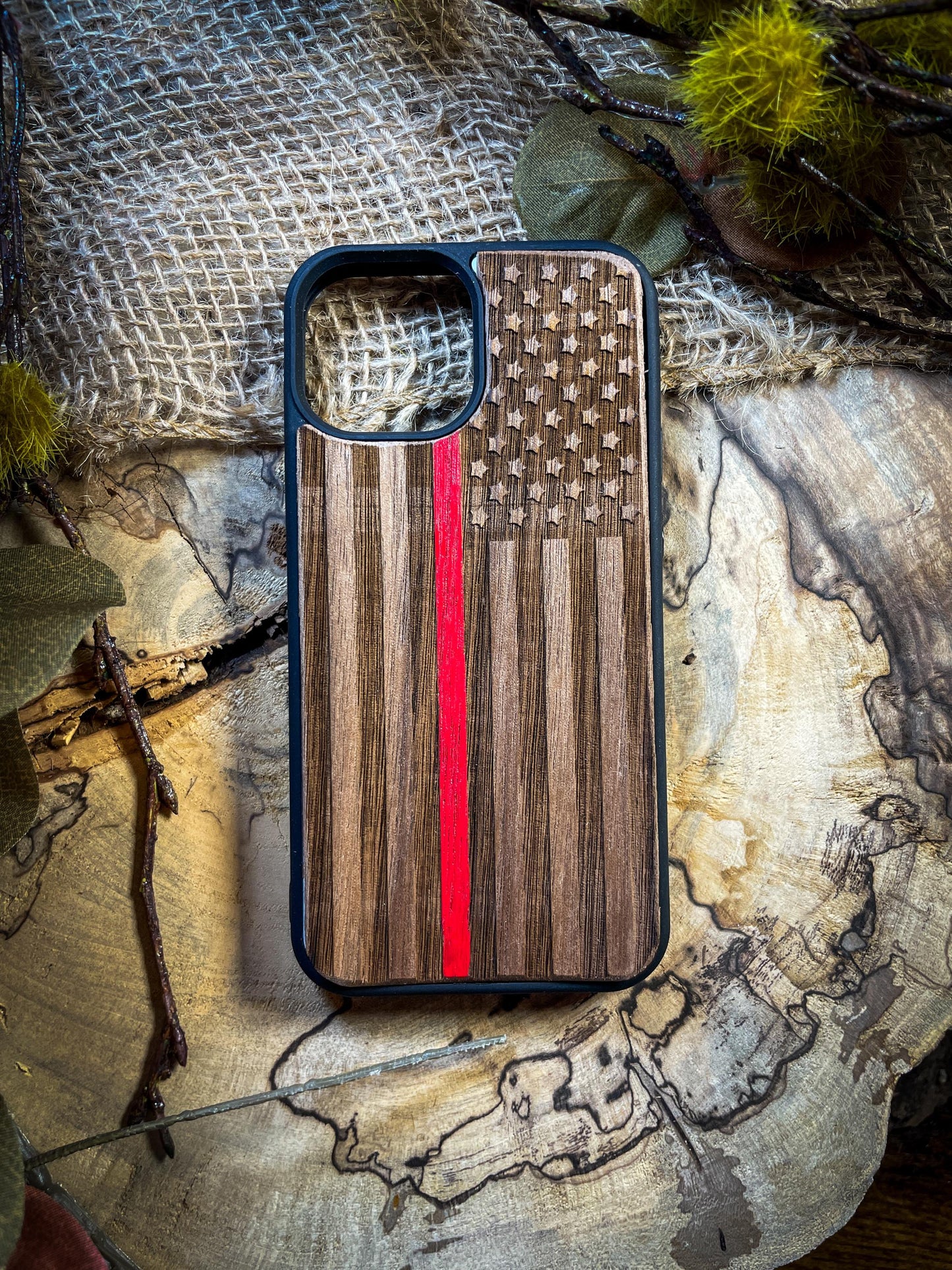 USA Flag Red Stripe Phone Case - Patriotic Design for Samsung, iPhone 16, Google Pixel, and More!