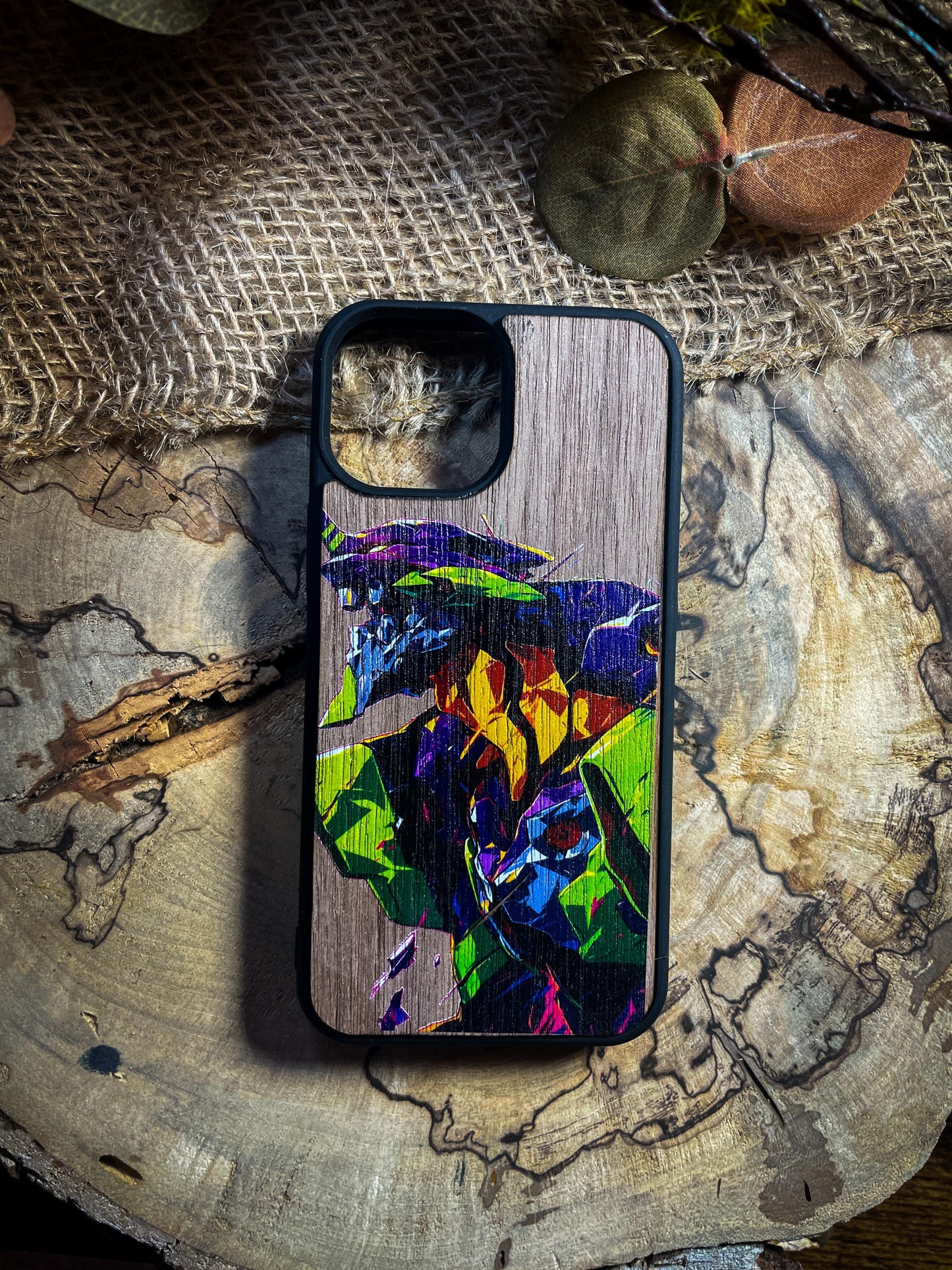 EVA 01 Japanese Robot Wood Phone Case Featuring a Futuristic Mech Design - Unique and Stylish for iPhone 16, Google Pixel, and More