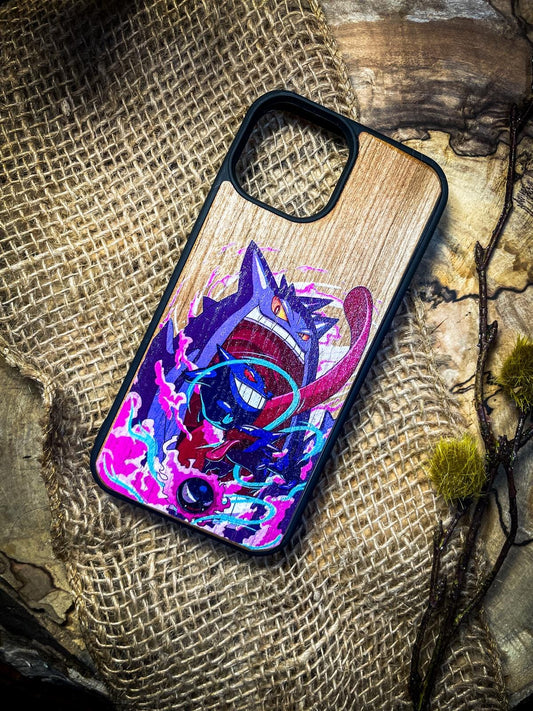 a phone case with a painting of a cat on it