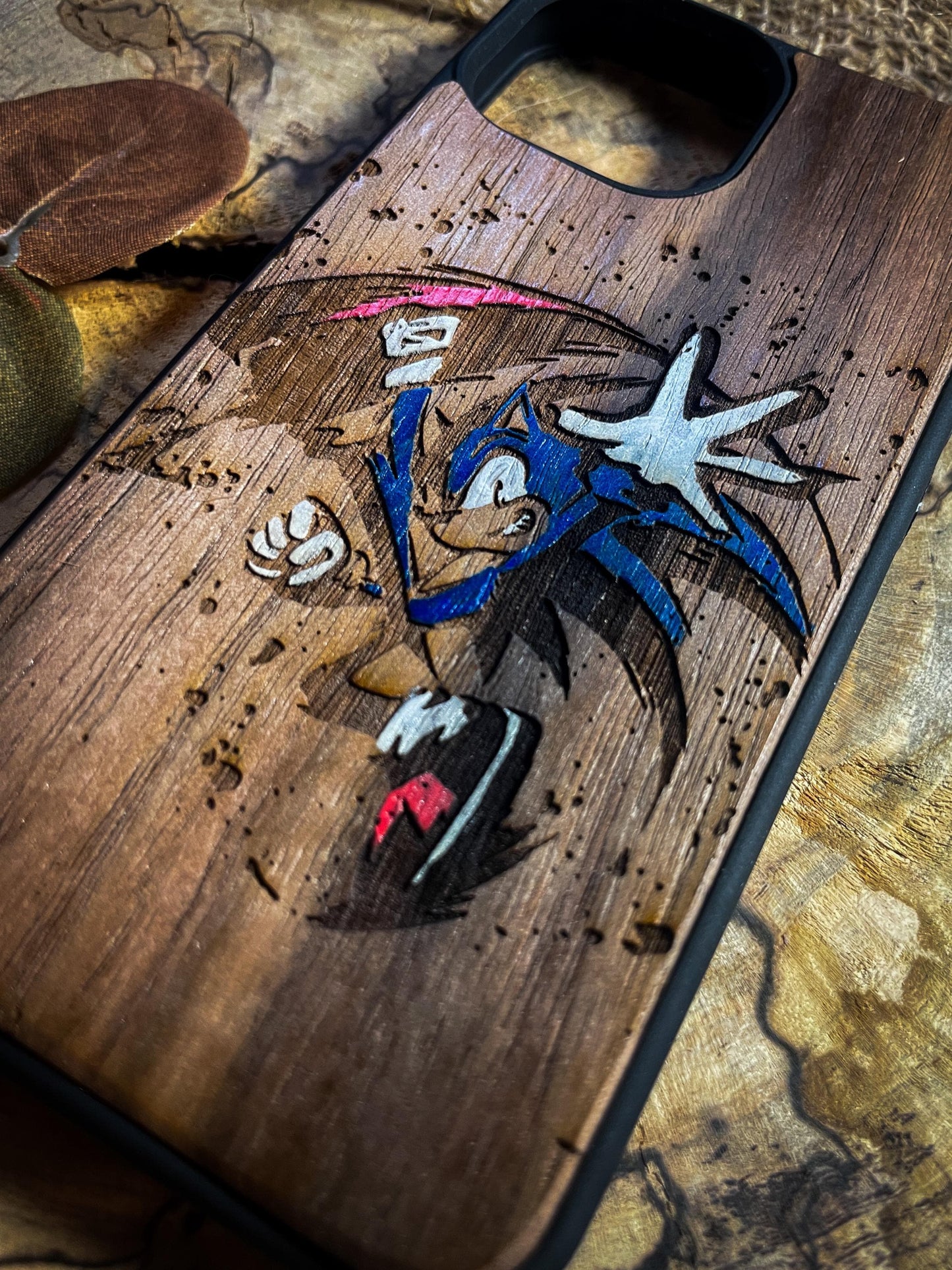 Speedy Sonic  Cartoon videogame  Wood Phone Case - Iconic Design Hedgehog SHOP APP