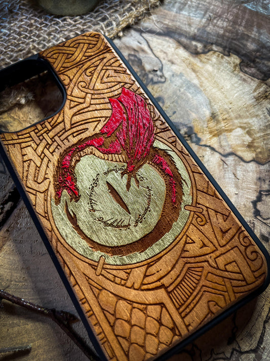 Epic Dragon & Dark Eye Wood Phone Case - iPhone 15 16 PRO MAX, Samsung S20 S21 S22 S23 S24 , Google Pixel 6 7 8 Pro SHOP APP