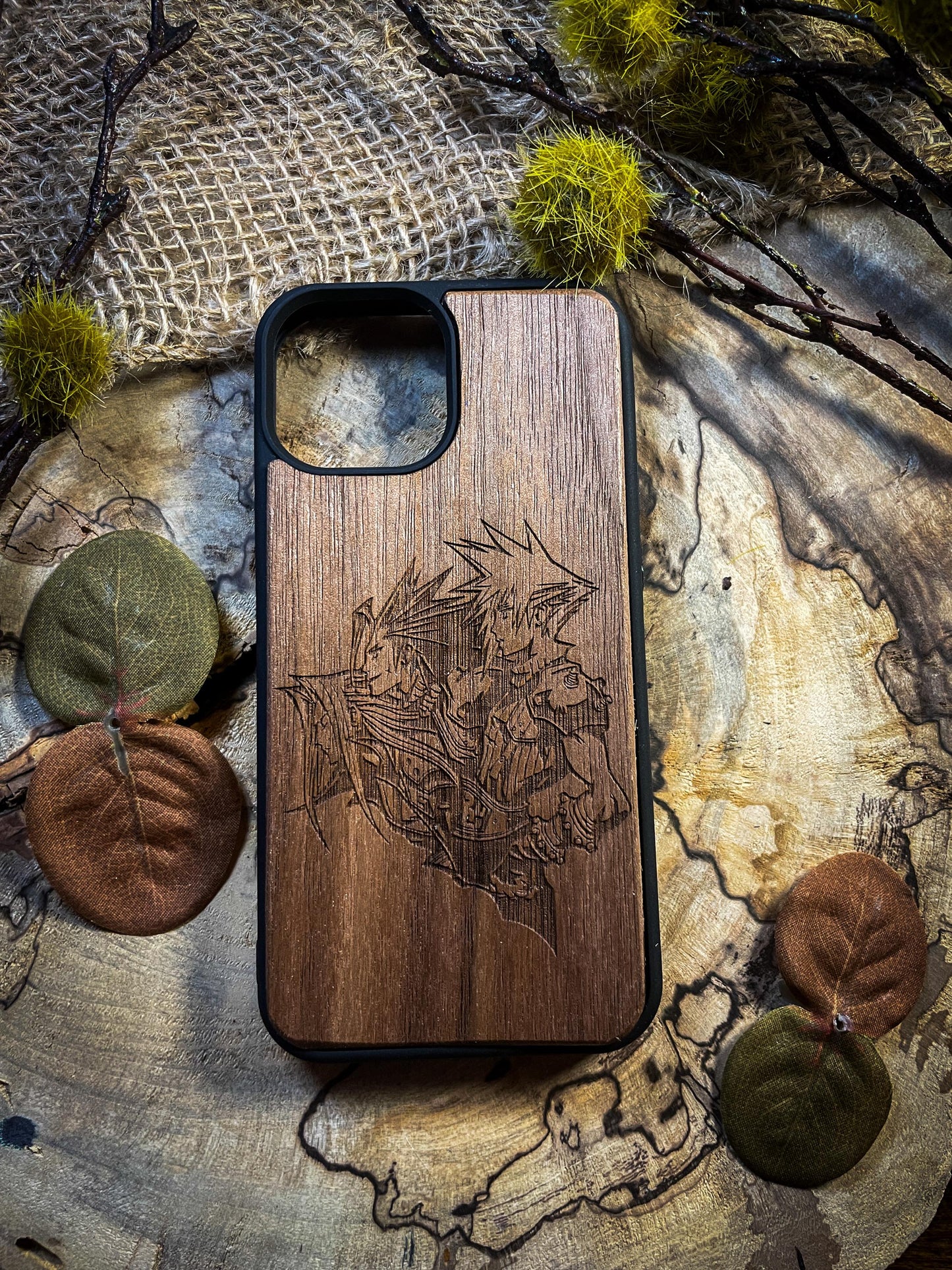 Fantasy game Sword  Inspired Wood Phone Case for iPhone, Samsung, and Google Pixels