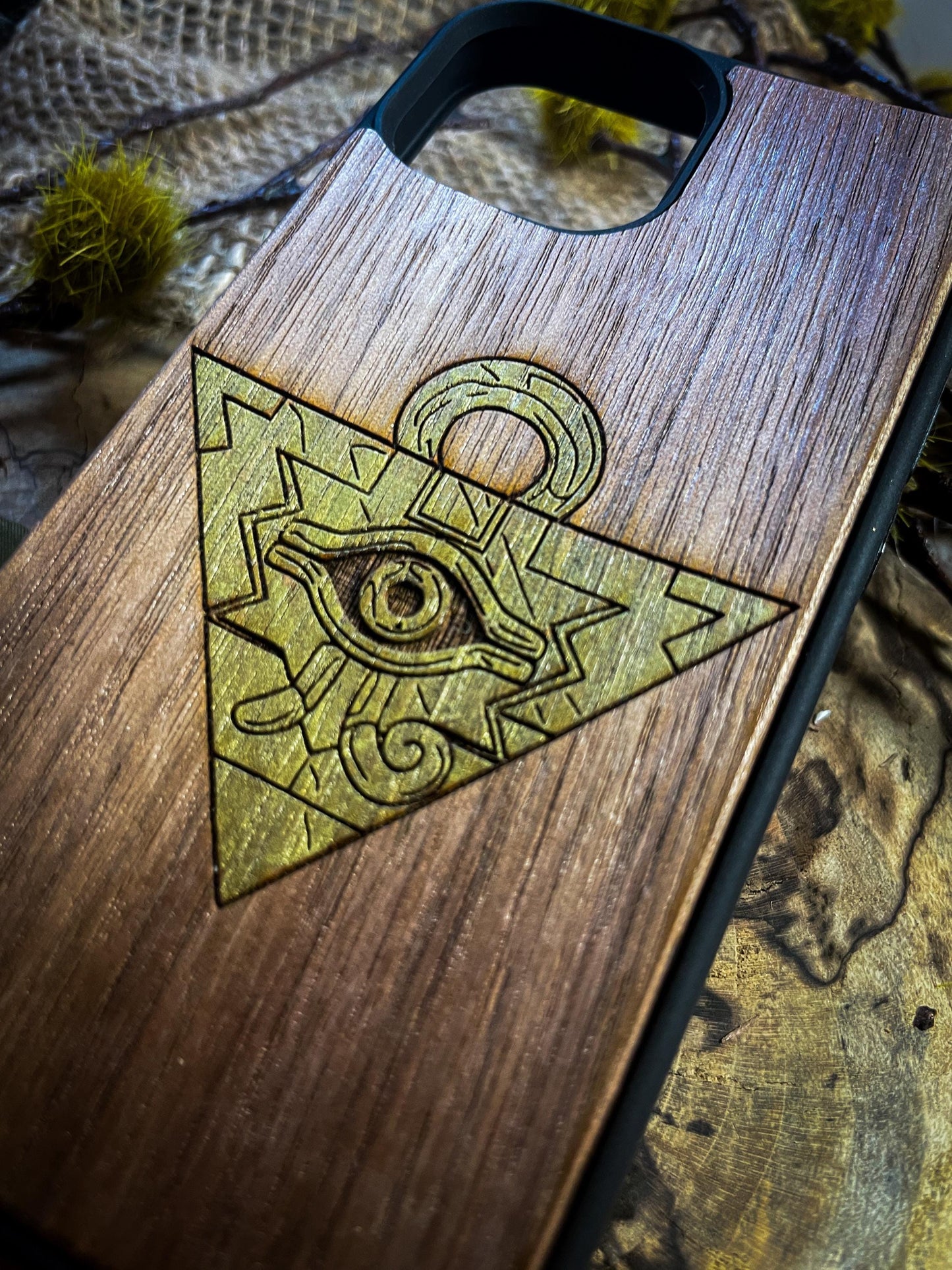 Ancient Duelist Wood Phone Case – Shadow Realm Inspired for iphone, samsung and google pixel