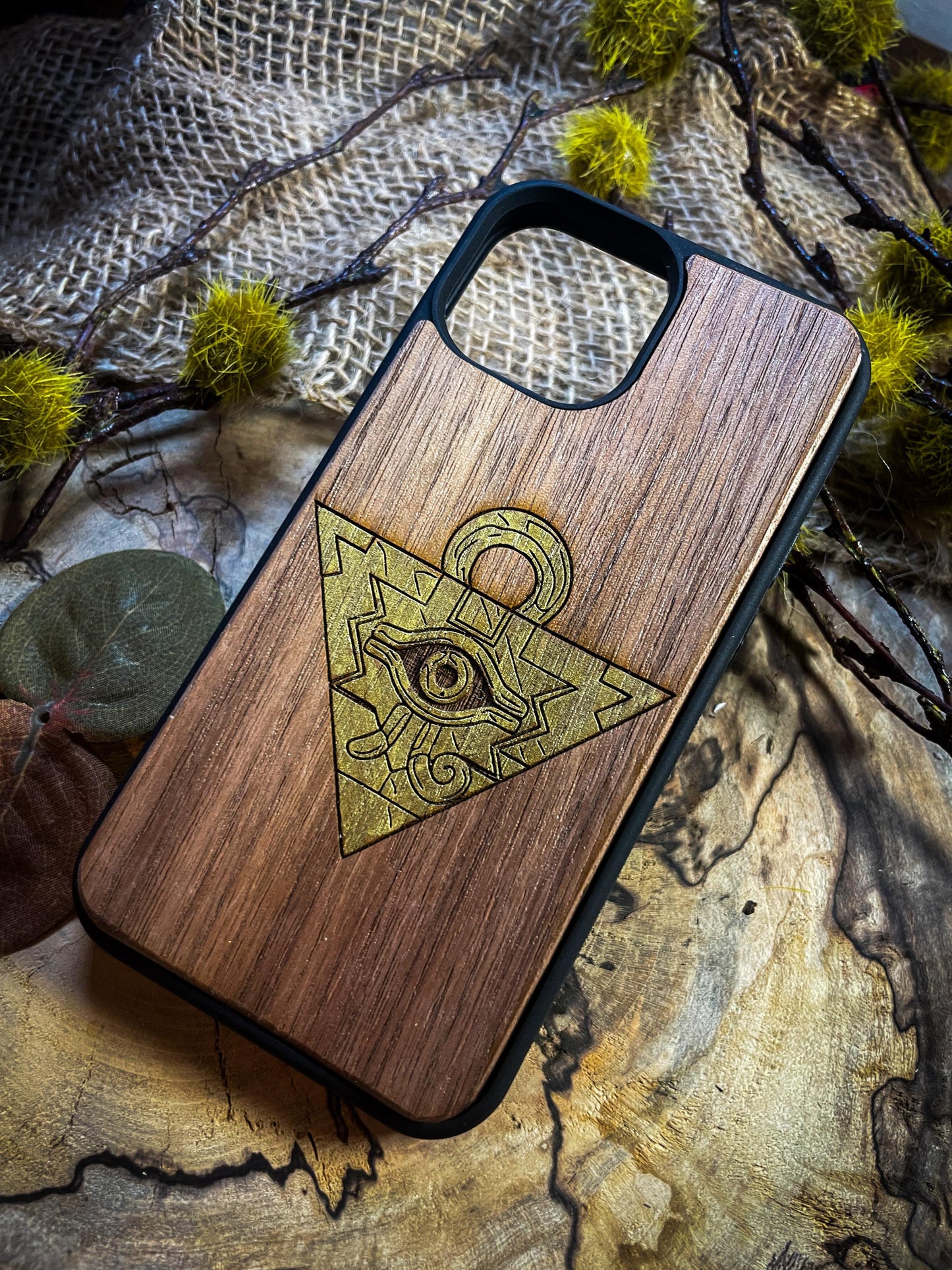 Ancient Duelist Wood Phone Case – Shadow Realm Inspired for iphone, samsung and google pixel