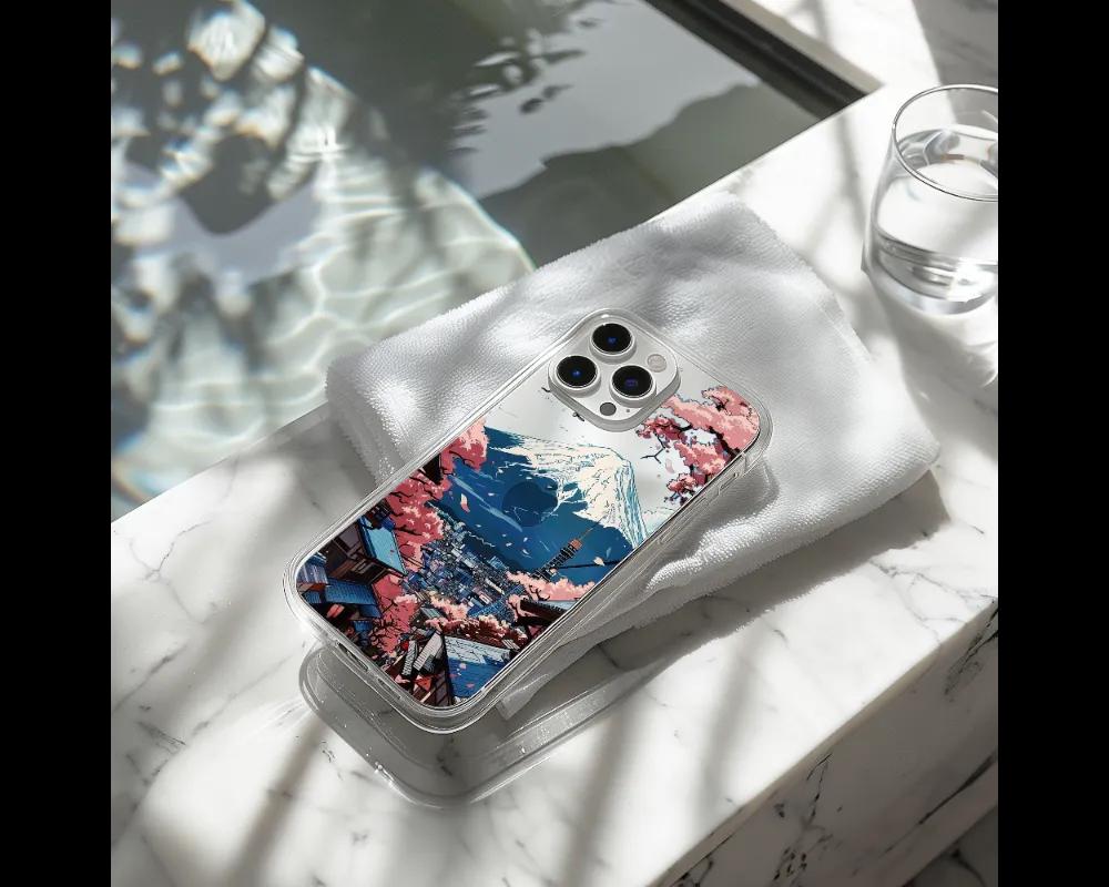 a phone case sitting on top of a white table