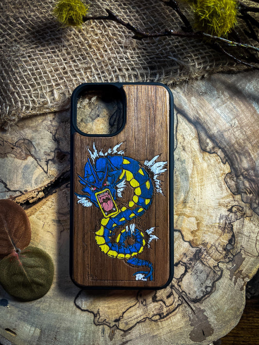 Majestic Dragon & Wave Wood Phone Case - Kanagawa-Inspired Japanese  Monster - iPhone 16 PRO MAX, Samsung S20 S21 S22 S23 S24 Google Pixel SHOP APP