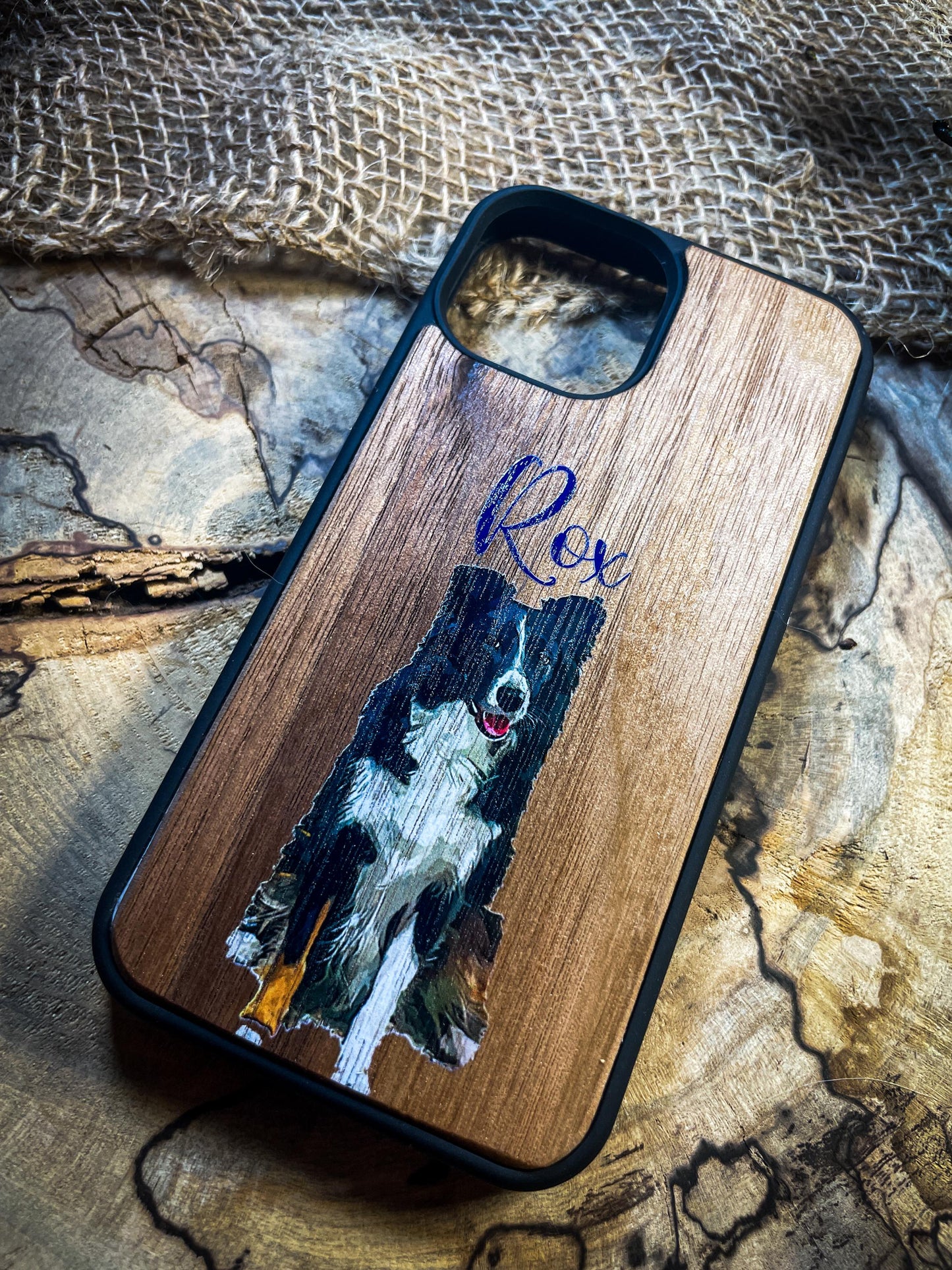 Unique Custom Pet  Print on Wood Phone case dog, cat for Iphone , Samsung and Google Pixel