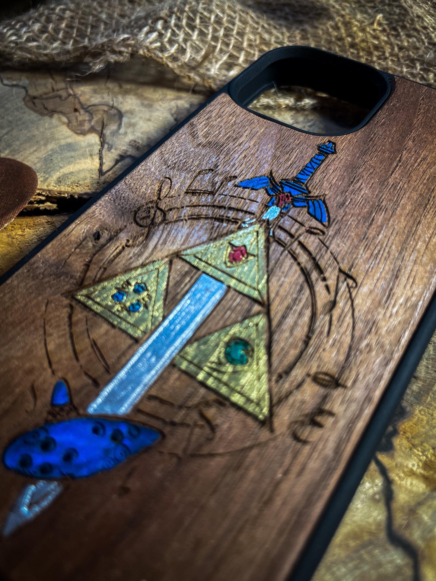 Hero's Master Sword Wood Phone Case Inspired by Fantasy Adventures for iPhone, Samsung, and Google Pixel Models