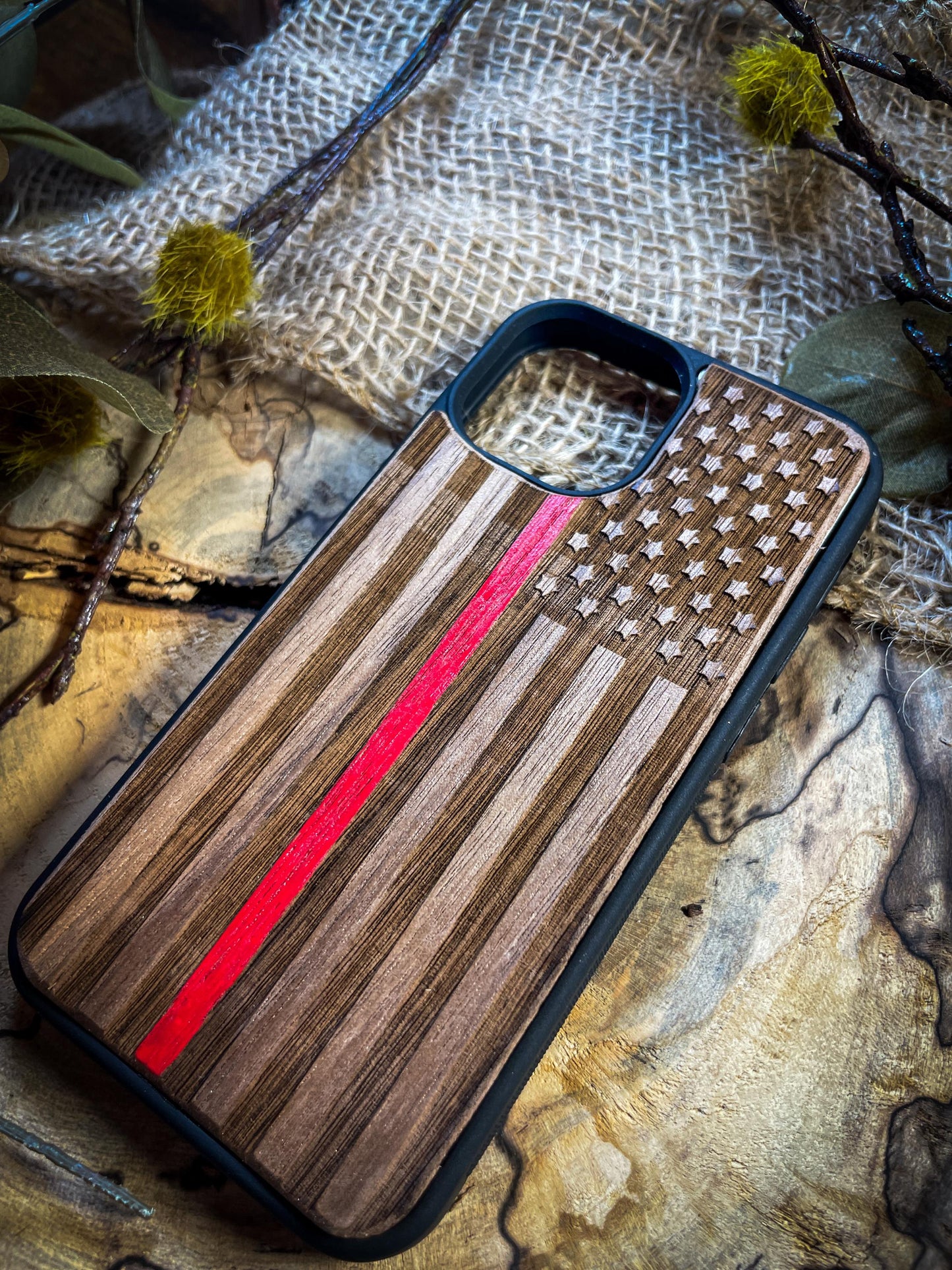 USA Flag Red Stripe Phone Case - Patriotic Design for Samsung, iPhone 16, Google Pixel, and More!