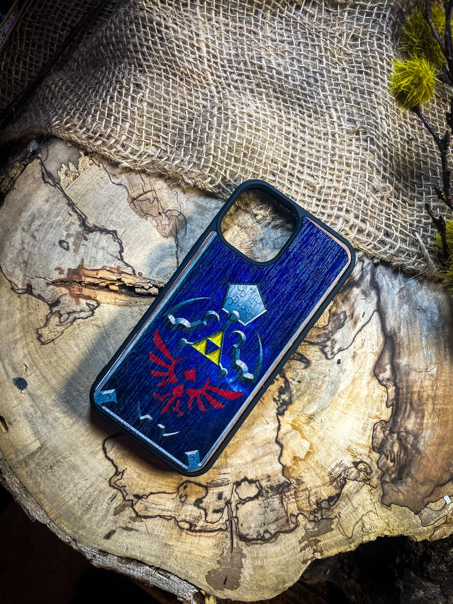 Hero's Shield Master Sword Wood Phone Case Inspired by Fantasy Adventures for iPhone, Samsung, and Google Pixel Models SHOP APP