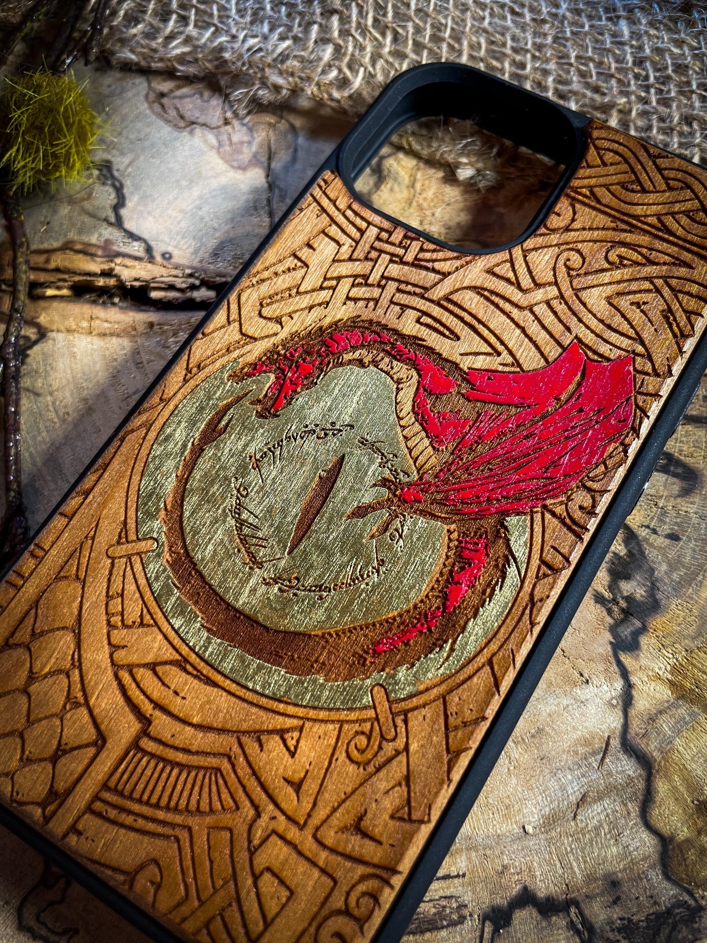 Epic Dragon & Dark Eye Wood Phone Case - iPhone 15 16 PRO MAX, Samsung S20 S21 S22 S23 S24 , Google Pixel 6 7 8 Pro SHOP APP