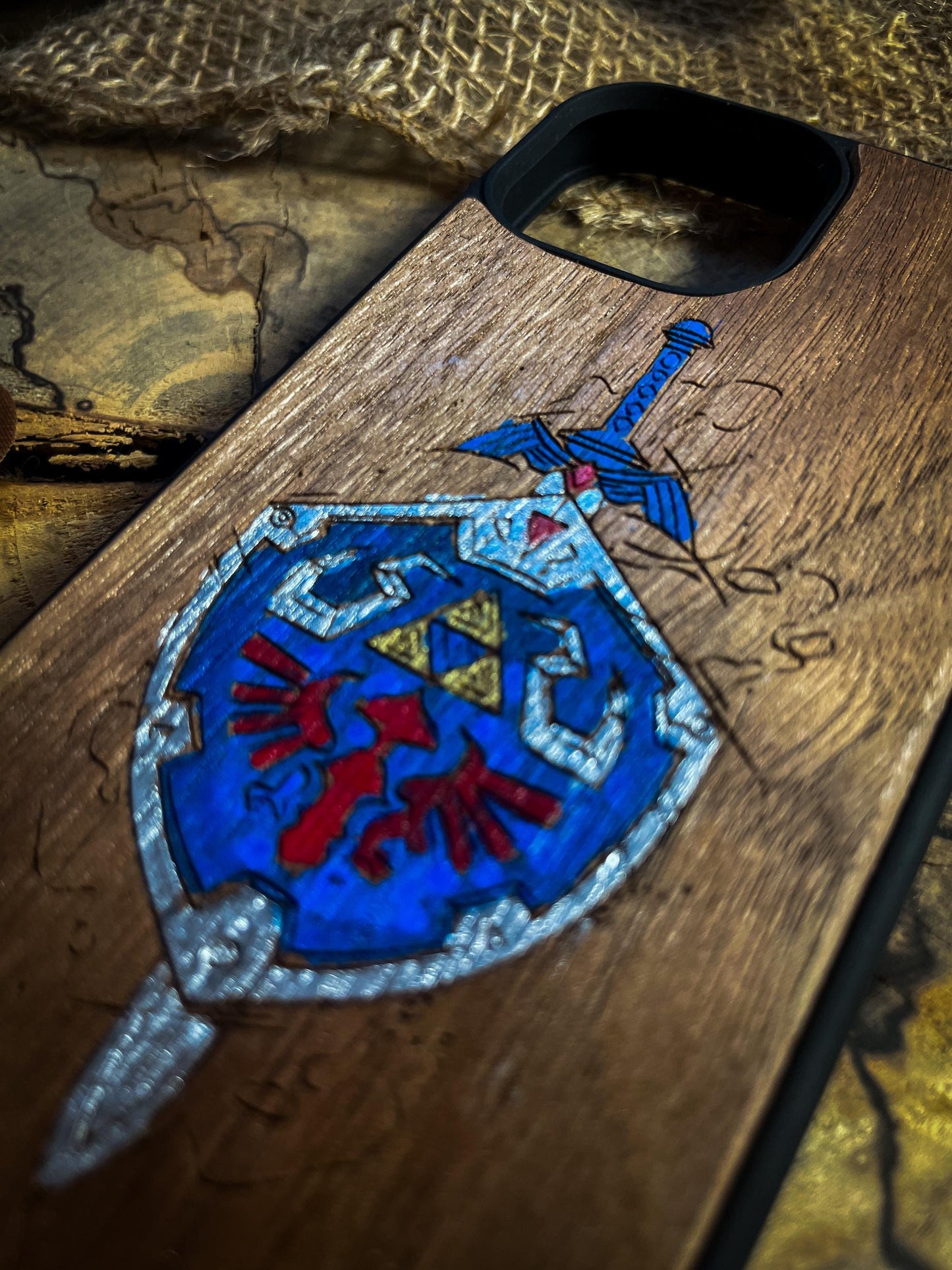 Hero's Master Sword Wood Phone Case Inspired by Fantasy Adventures for iPhone, Samsung, and Google Pixel Models