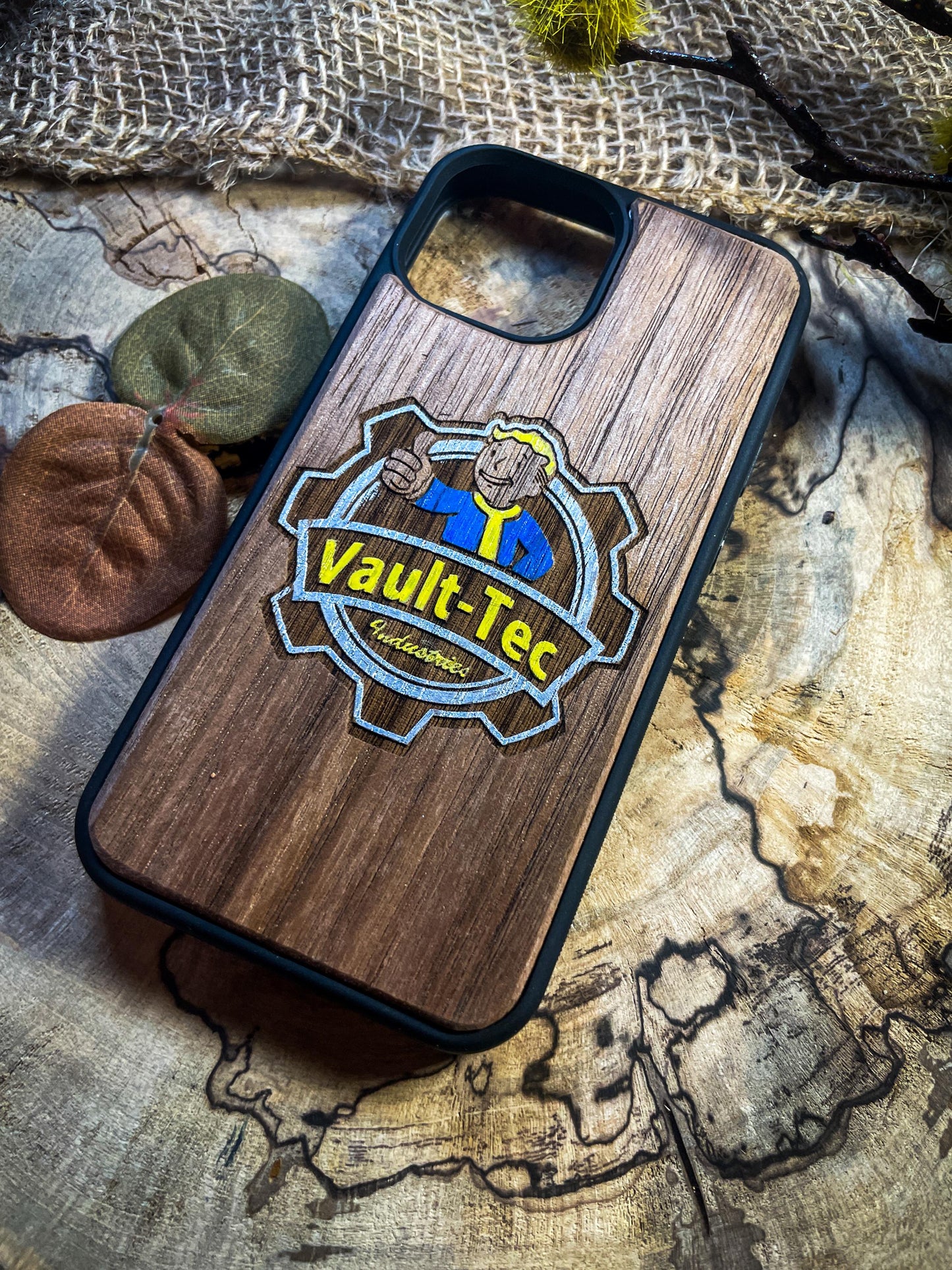 Nuke Cola  Vault People Apocaliptic video game Fall wood phone case for iphones , samsung and google pixel