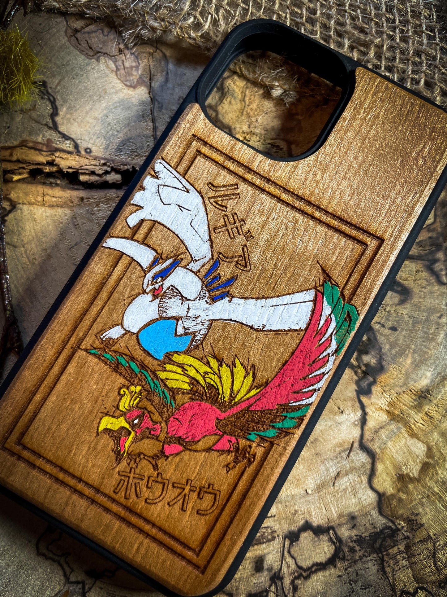 Legendary Dual Birds Wood Phone Case - Japanese anime Inspired Mythical Design - iPhone 16 PRO MAX Samsung S20 S21 S22 S23 S24 Google Pixel SHOP APP