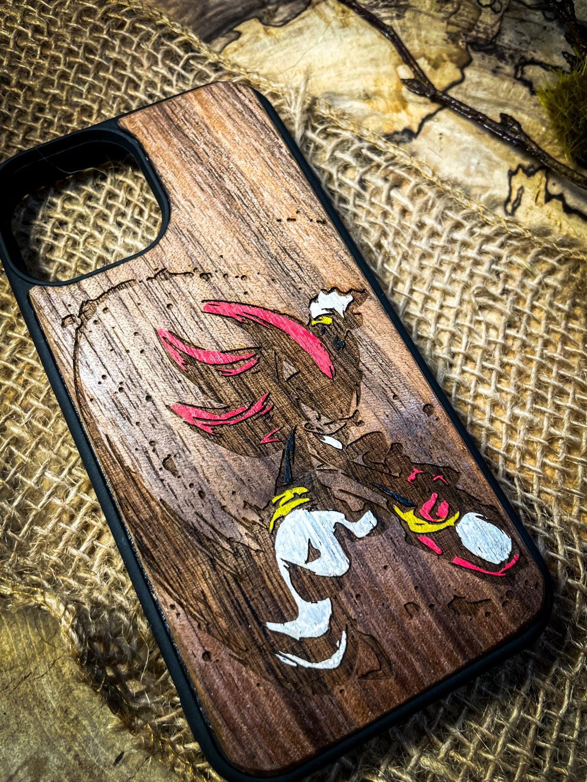 a phone case with a picture of a cartoon character on it