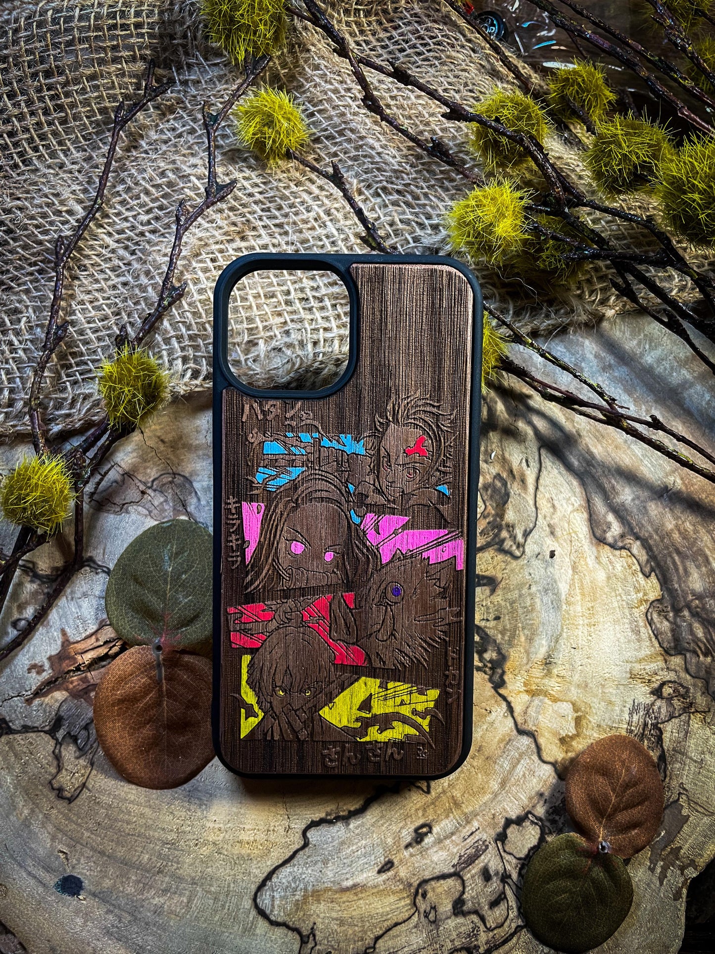 Demon warrior samurai anime Wood Phone Case –Japanese manga inspired