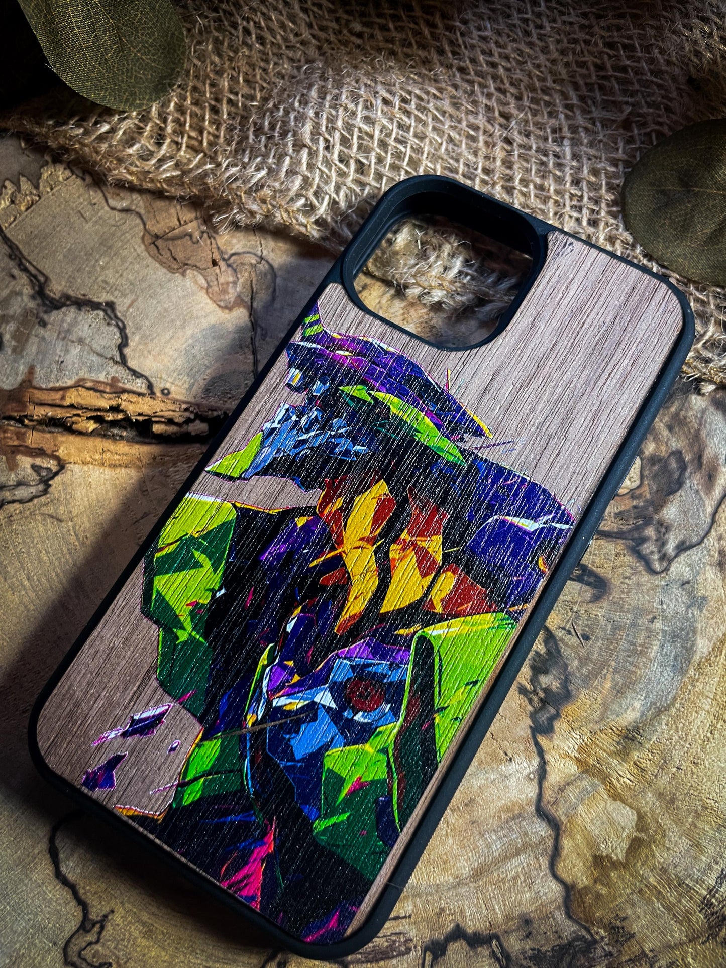 EVA 01 Japanese Robot Wood Phone Case Featuring a Futuristic Mech Design - Unique and Stylish for iPhone 16, Google Pixel, and More