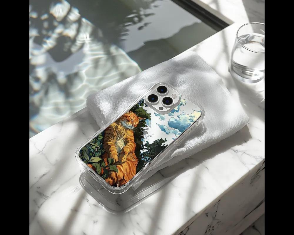 a phone case with a picture of a lion on it