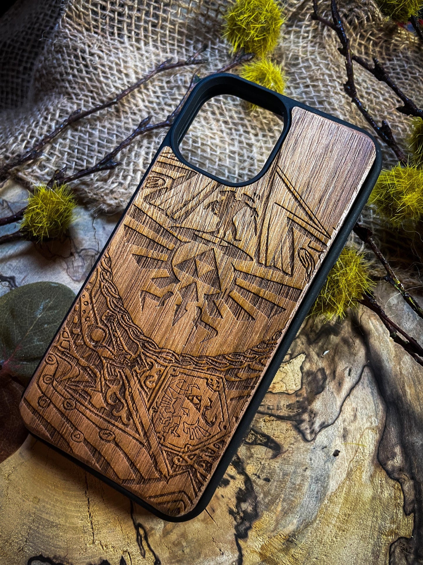 Hero's Master Sword Wood Phone Case Inspired by Fantasy Adventures for iPhone, Samsung, and Google Pixel Models