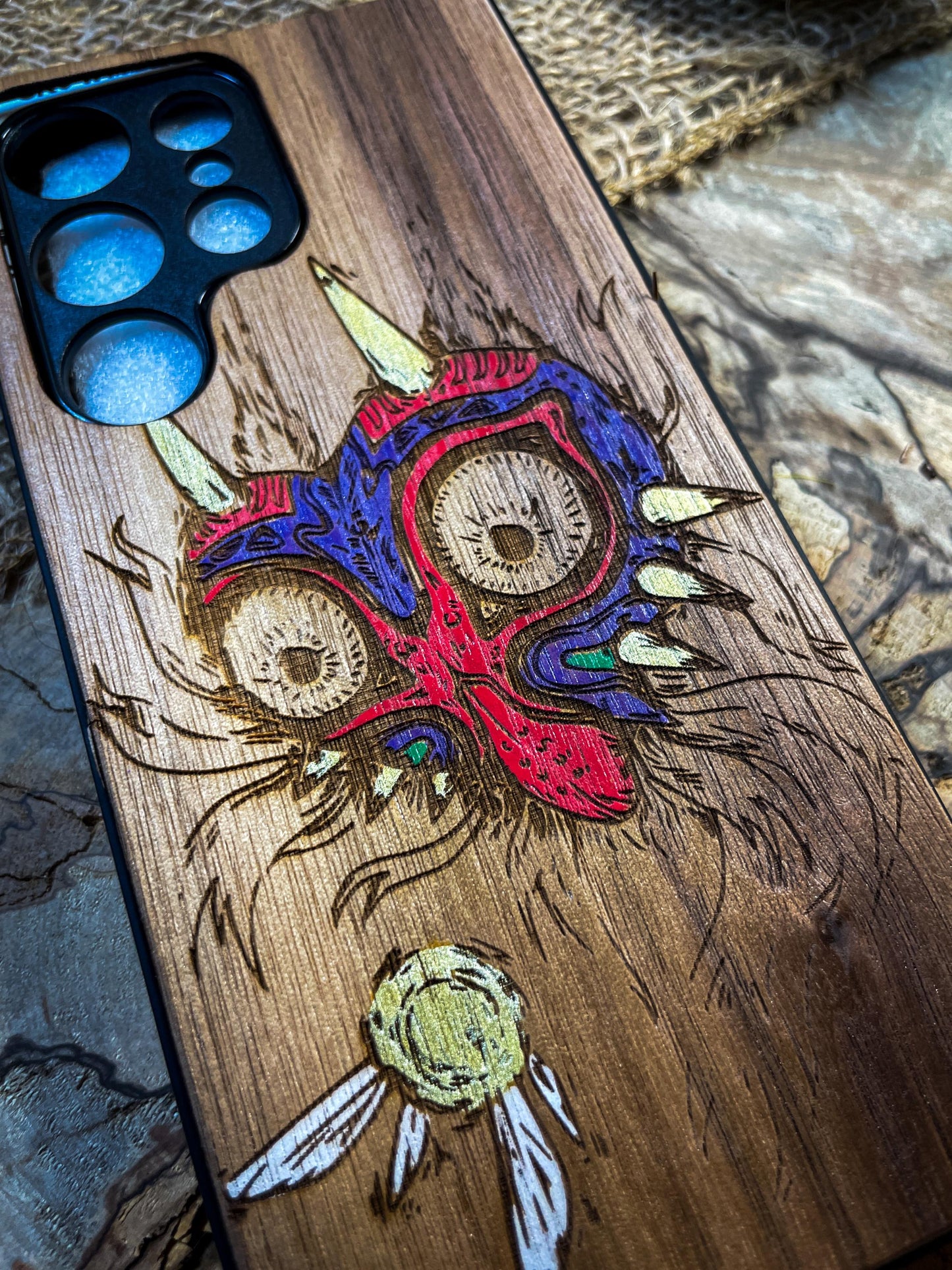 Major Mask Hero's Master Sheikah Slate Sword Wood Phone Case Inspired by Fantasy Adventures for iPhone, Samsung, and Google Pixel Models