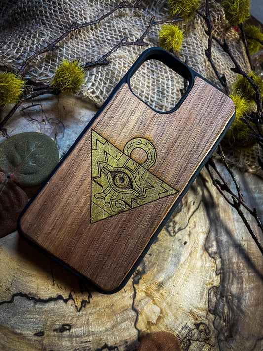 Ancient Duelist Wood Phone Case – Shadow Realm Inspired for iphone, samsung and google pixel SHOP APP