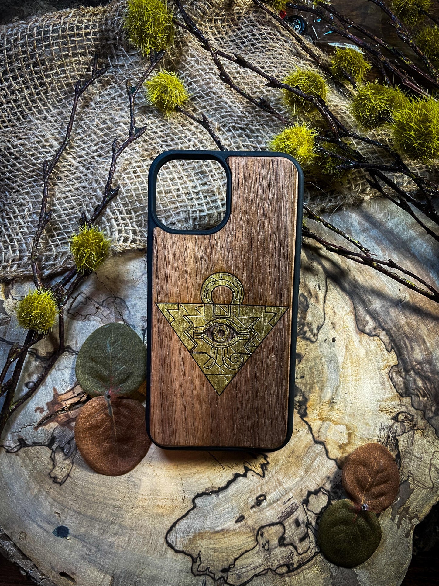 Ancient Duelist Wood Phone Case – Shadow Realm Inspired for iphone, samsung and google pixel