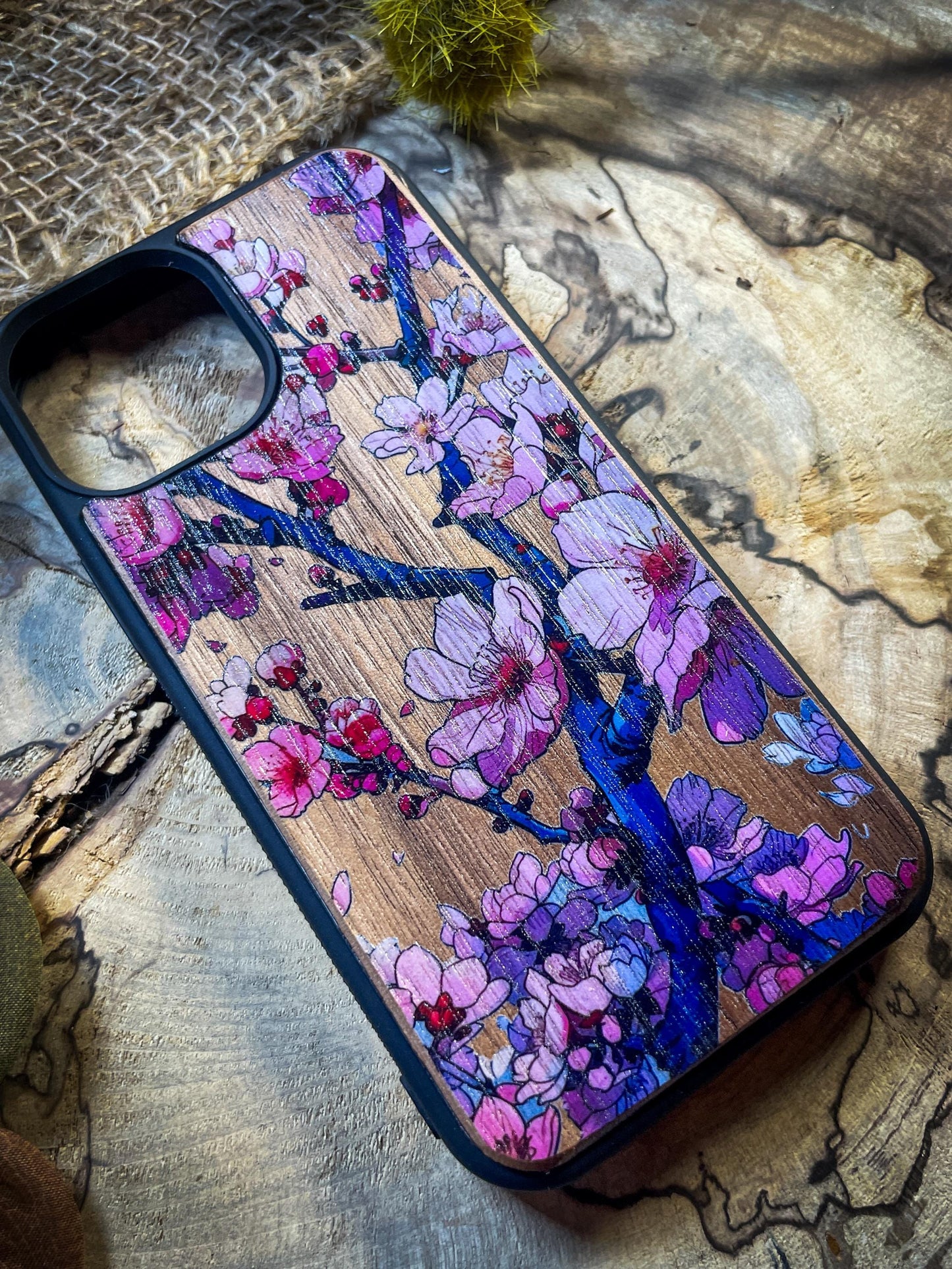 Cherry Blossom Japanese Sakura Tree Wood Phone Case - Elegant Design for Samsung, iPhone 16, Google Pixel, and More! SHOP APP