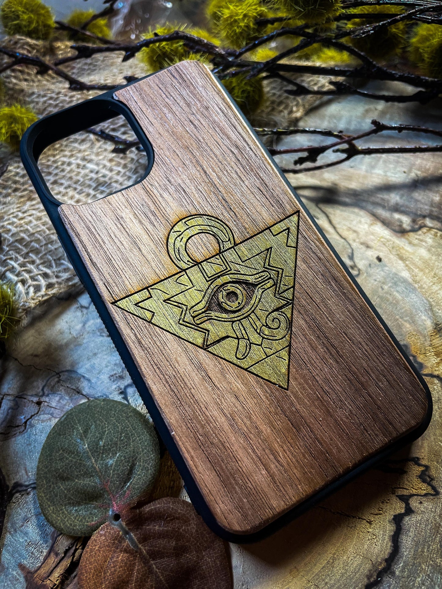 Ancient Duelist Wood Phone Case – Shadow Realm Inspired for iphone, samsung and google pixel