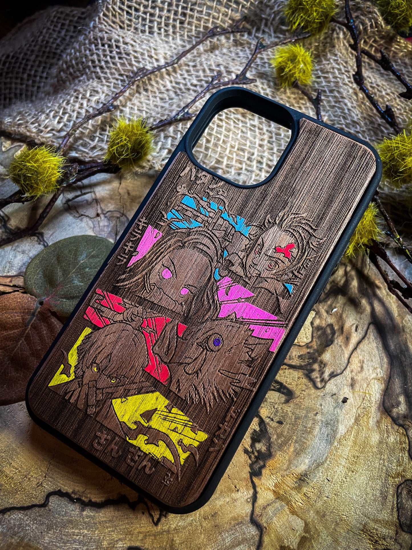 Demon warrior samurai anime Wood Phone Case –Japanese manga inspired