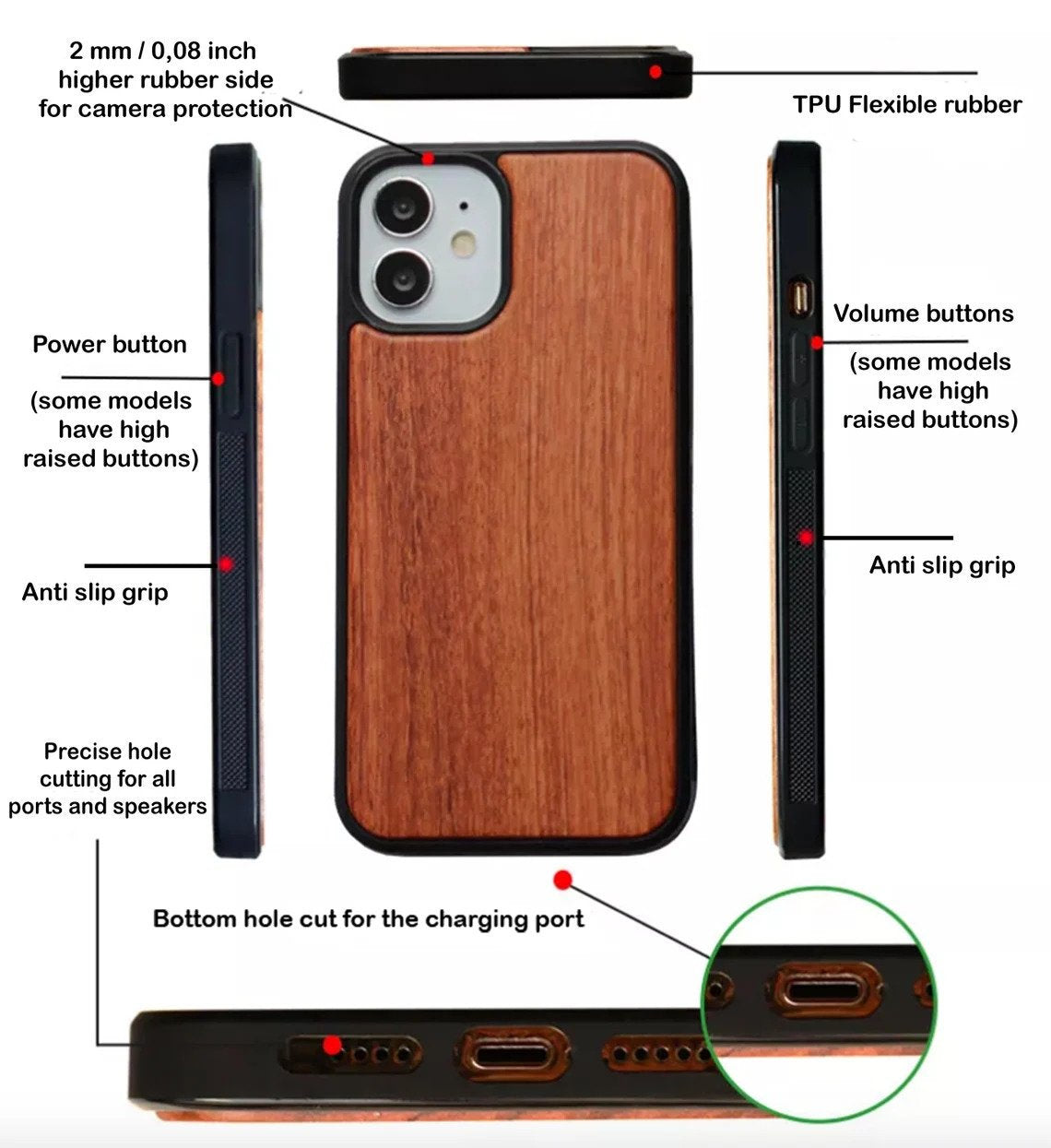 Evangelion Anime Robot EVA Unit 02  Wood Phone Case