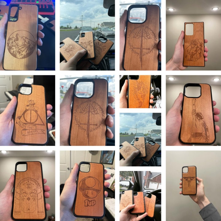 Golden Illuminati Eye Wood Phone Case