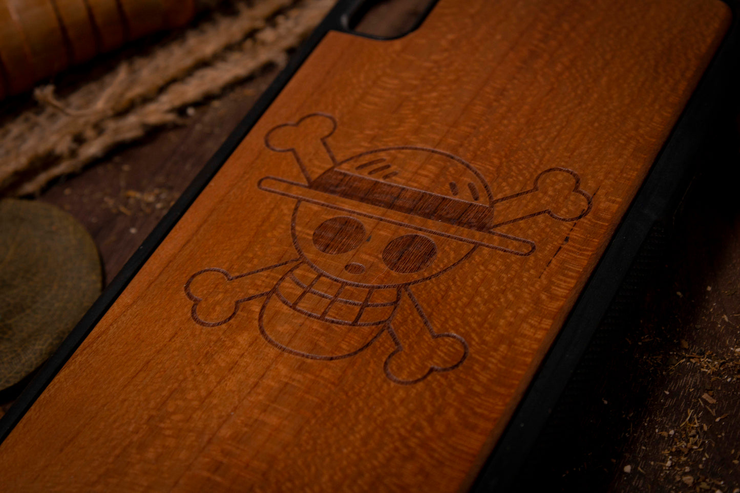 One Piece Wood Phone Case Pirate Anime,